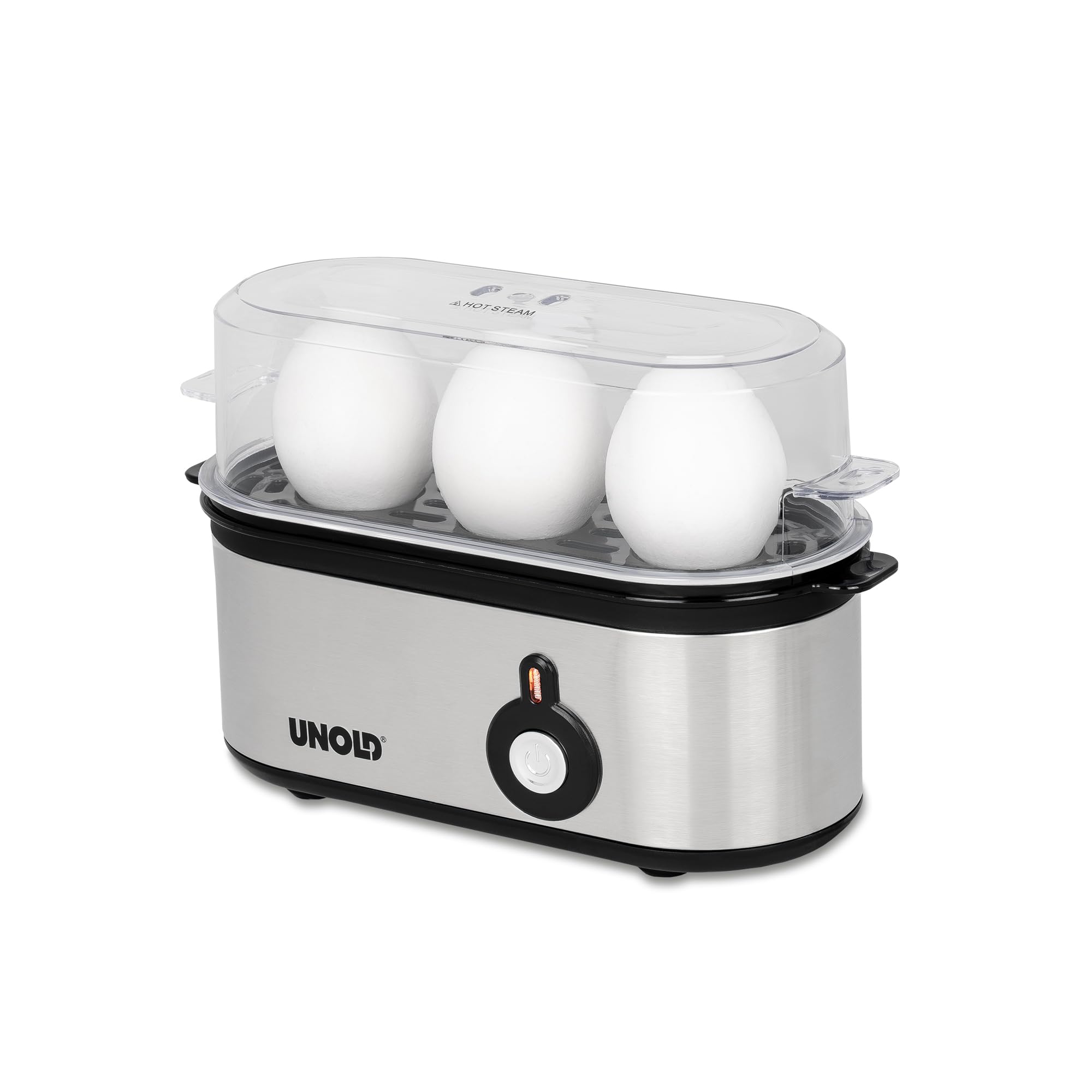 Unold Electric Egg Cooker Mini 38610 ? 210W - 3 Egg Capacity ? Automatic Operation ? For Perfect Boiled Eggs