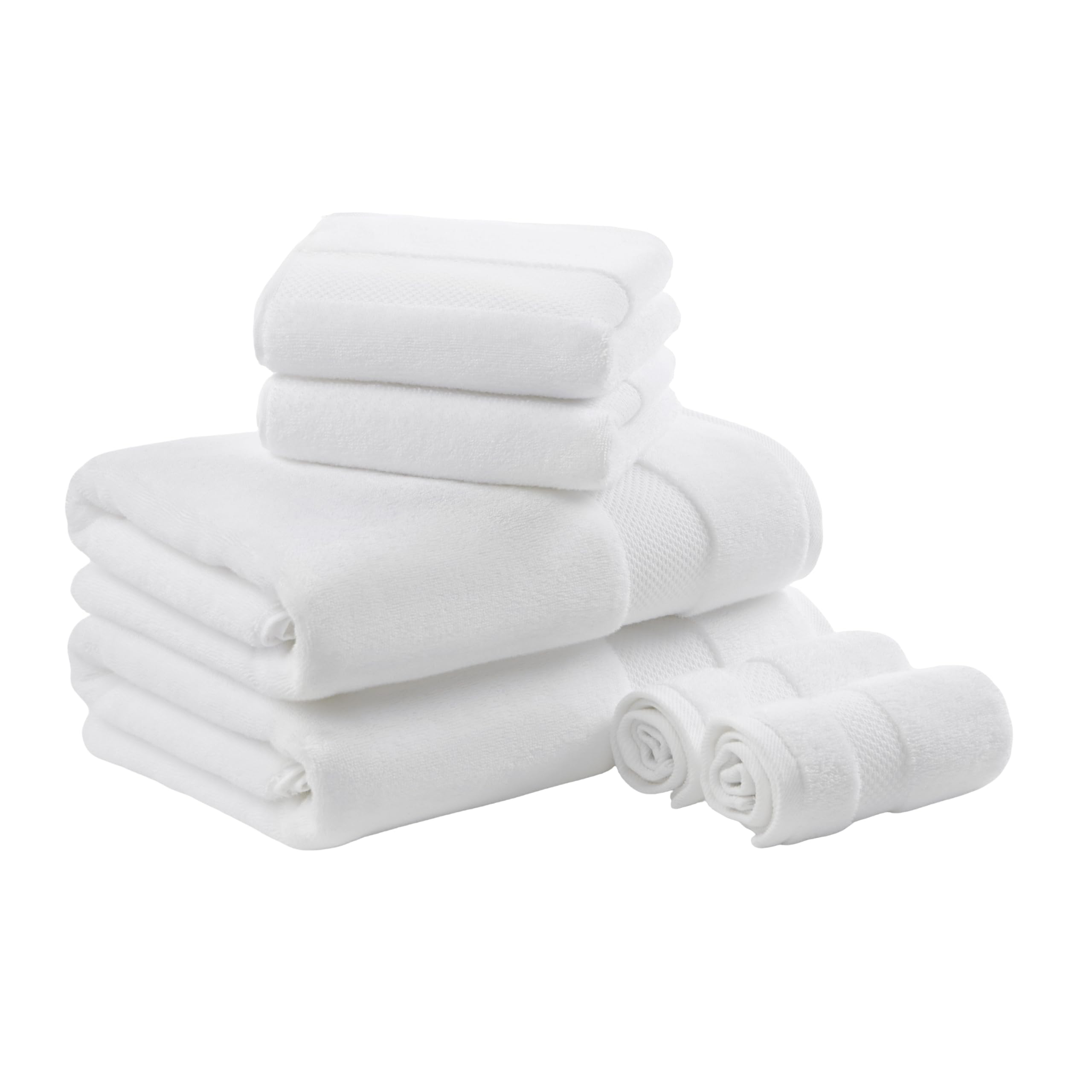 MADISON PARK SIGNATURE Turkish 100% Cotton 600Gsm Luxury Premium Thick Soft Abosorbant Hotel Bathroom Towel Set Shower Hand Face Washcloths, Assorted