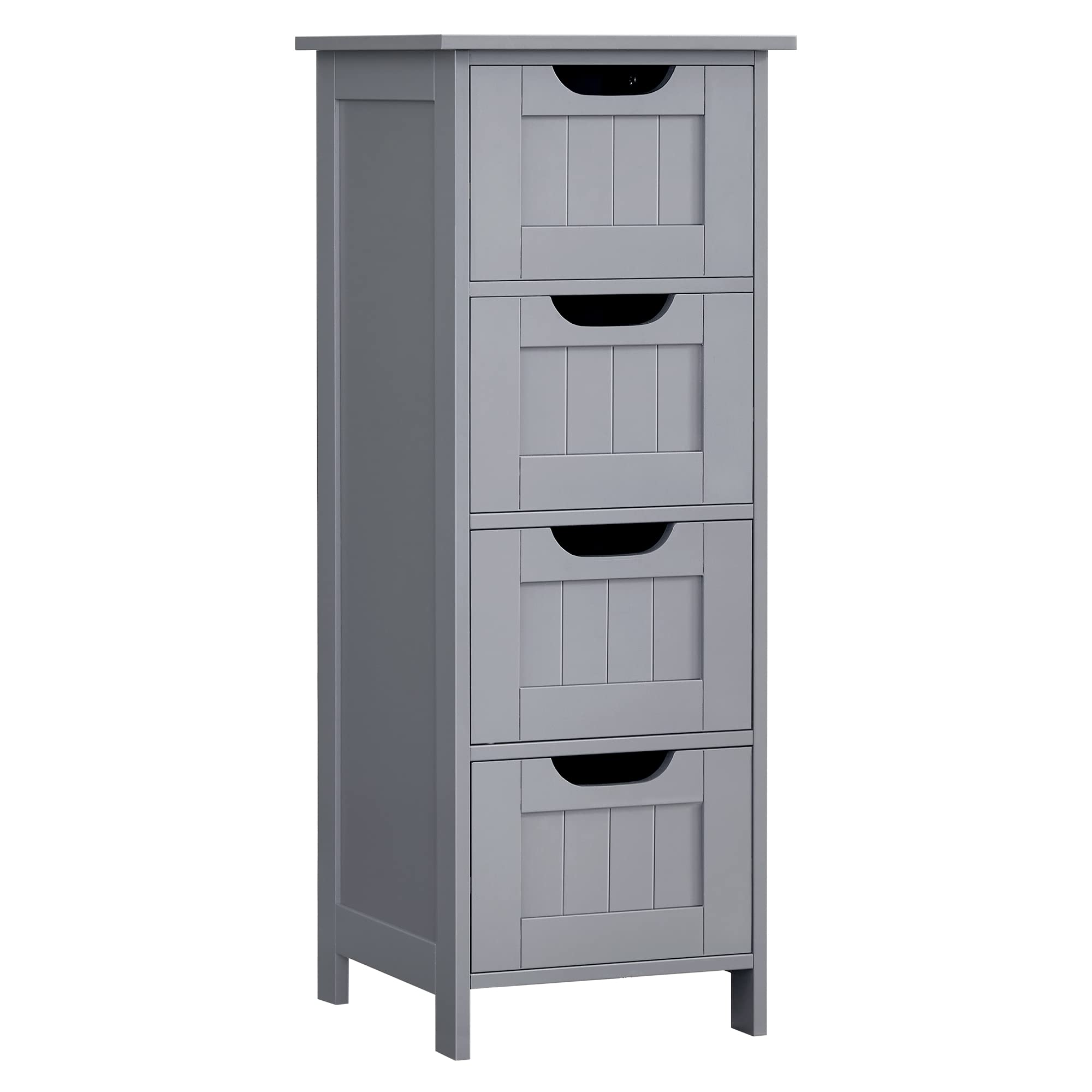 VASAGLE Bathroom Floor Storage Cabinet, Bathroom Storage Unit with 4 Drawers, Bathroom Cabinet Freestanding, 30 x 30 x 82 cm, for Living Room, Dining