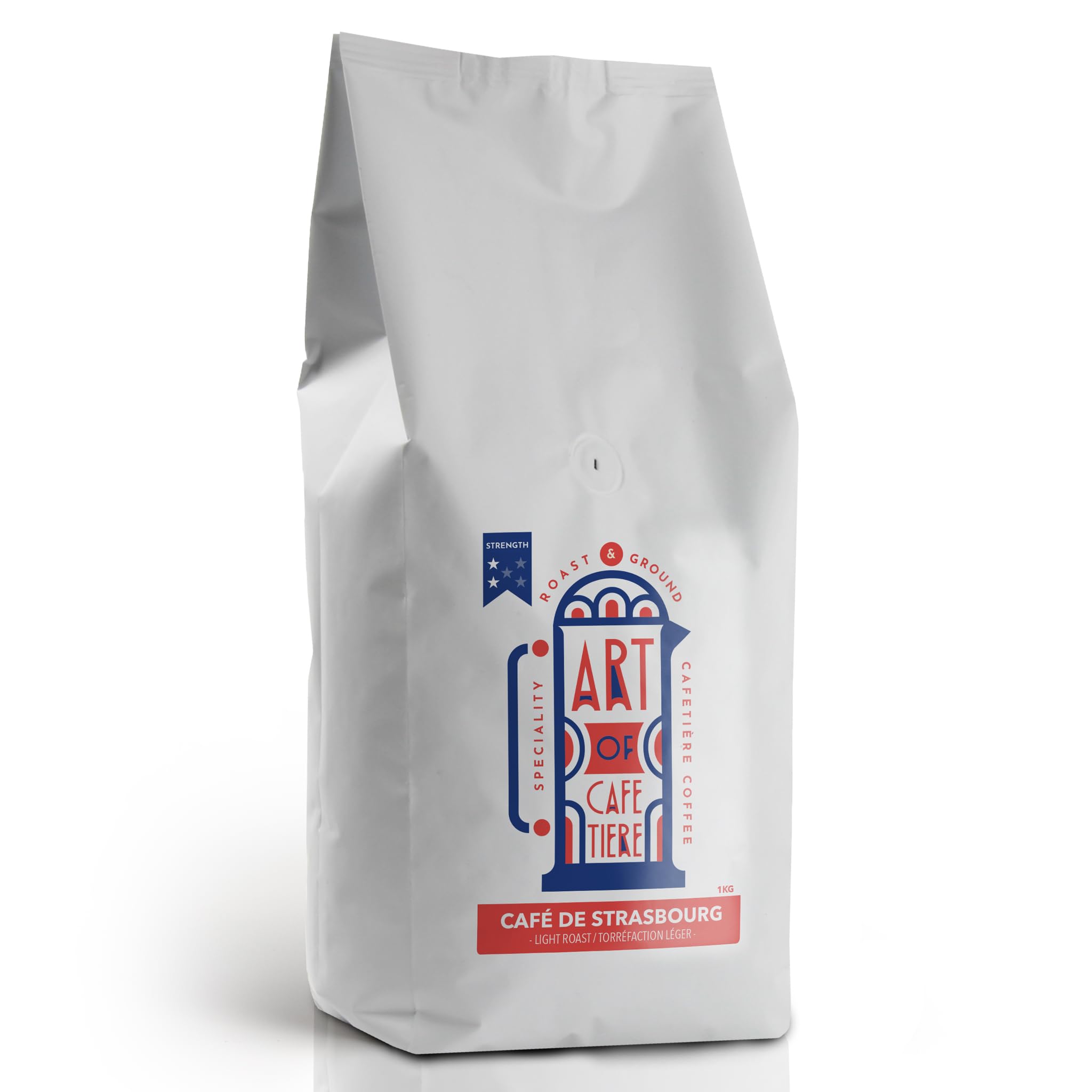 Light Roast Cafetiere Ground Coffee 1kg - Roasted & Ground Specifically For French and Press Cafetieres - Art of Cafetiere Cafe de Strasbourg Blend -