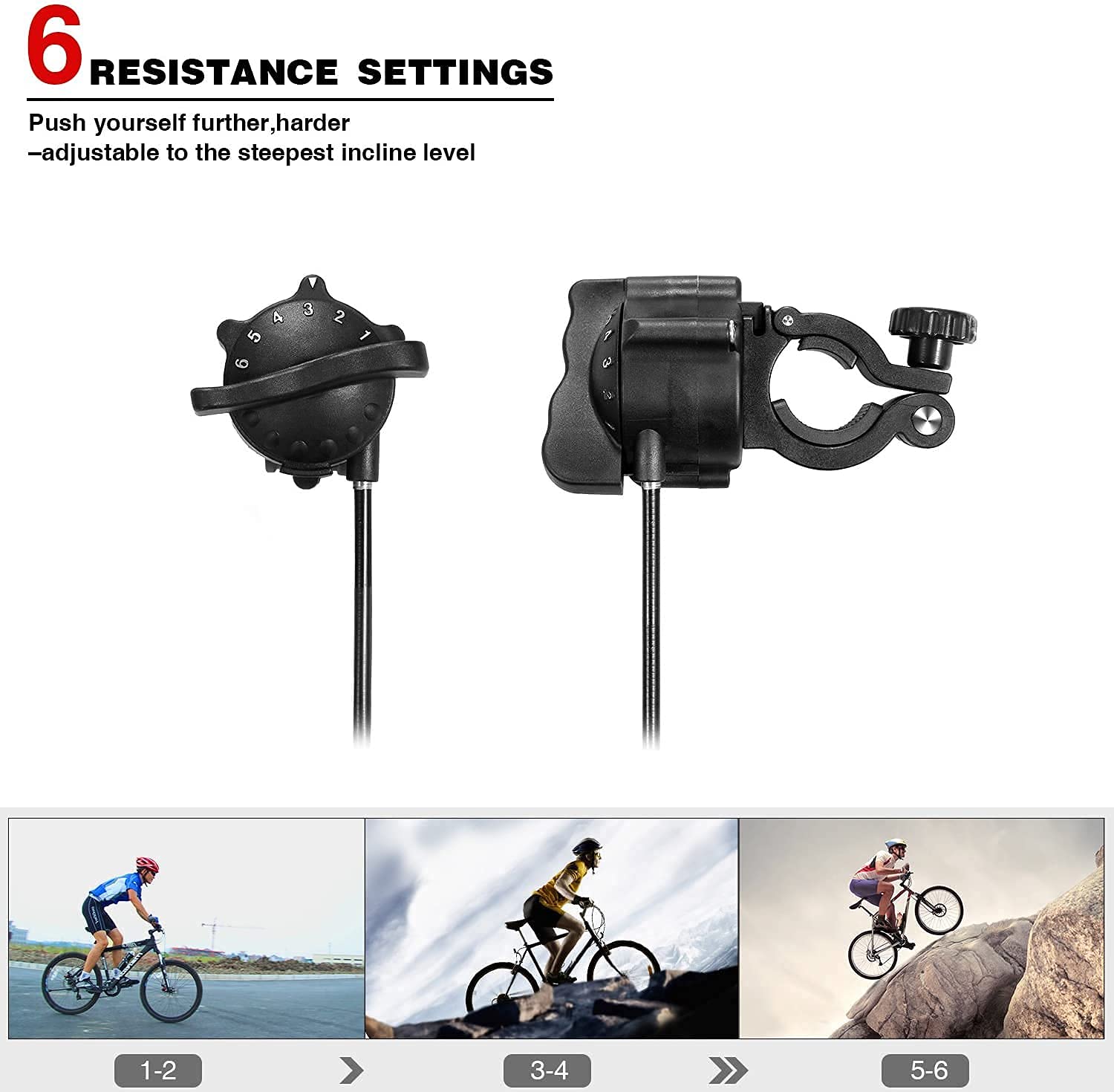 Turbo Trainer, Sportneer Bike Trainer with 6 Resistance Settings for Indoor Bike Trainer Stand Steel Bicycle Exercise Magnetic Stand with Noise