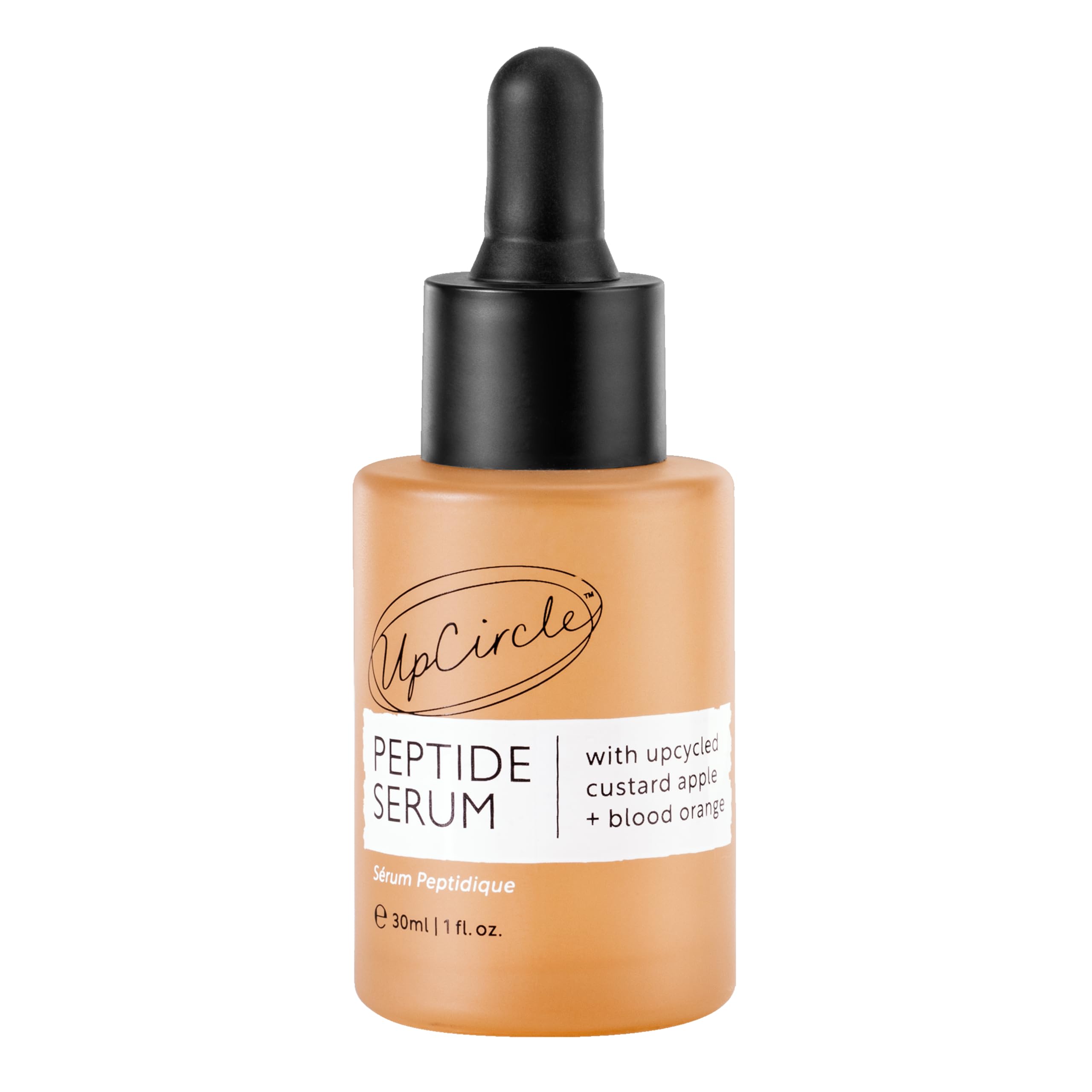 UpCircle Peptide Serum 30ml ? Improves Skin Elasticity + Boosts Collagen ? Custard Apple, Rich In Vitamin C + Blood Orange Brightens Skin - Vegan +