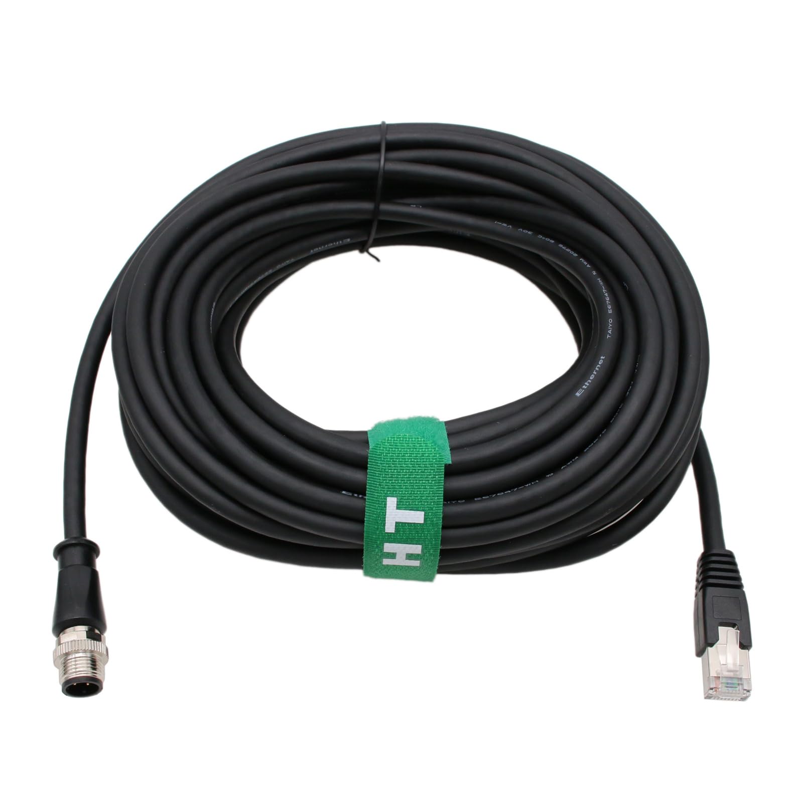 HangTon Ethernet Cable for Keyence Datalogic Matrix Sick Sensor Camera Reader Scanner, M12 D Code 4 Pin to RJ45 Cat6 Fieldbus Profinet Network PoE PLC