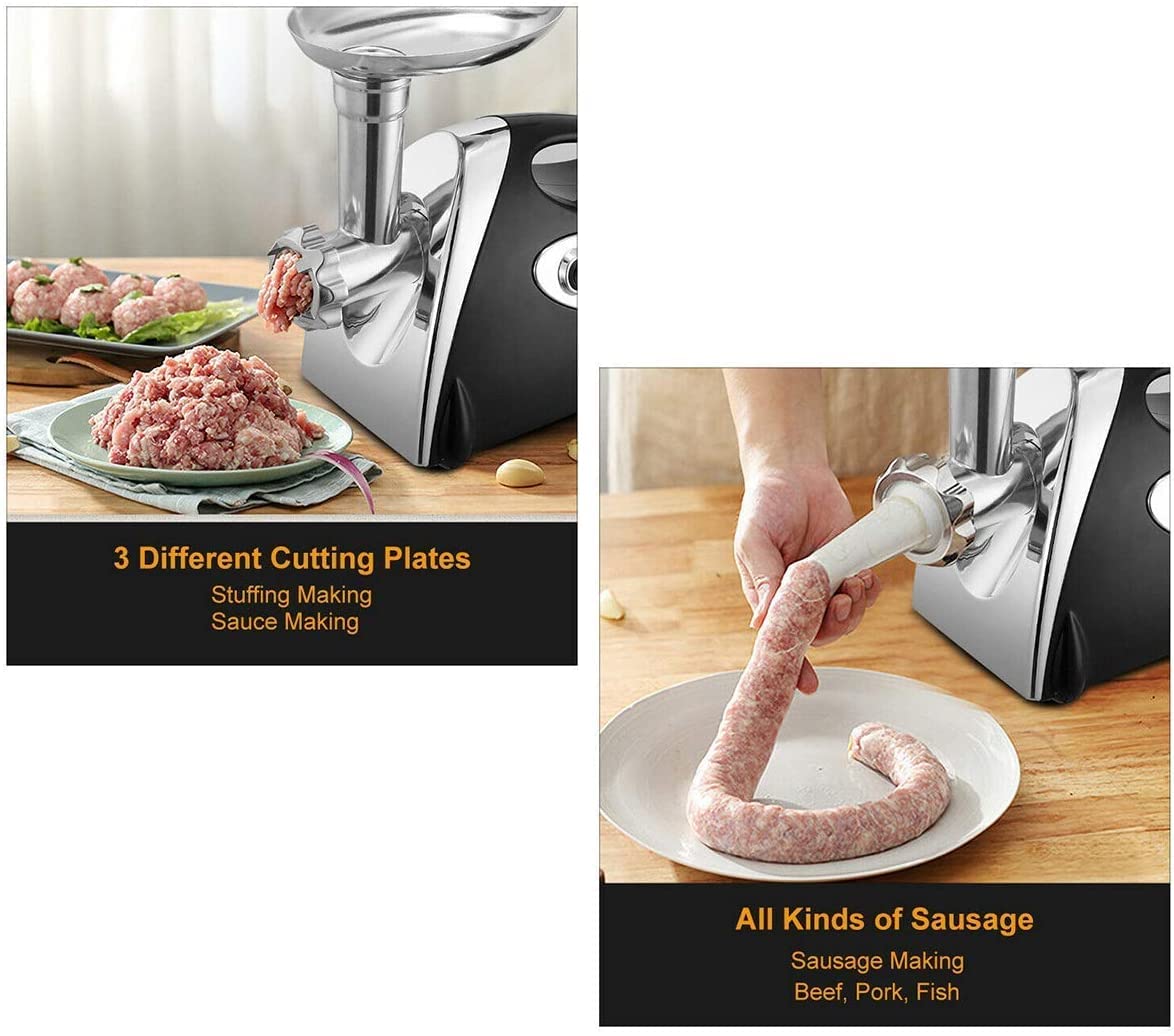 Electric Meat Grinder and Duty Household Sausage Maker Meats Mincer Food Grinding Mincing Machine with Kibbe Attachement Powerful 2800W Copper