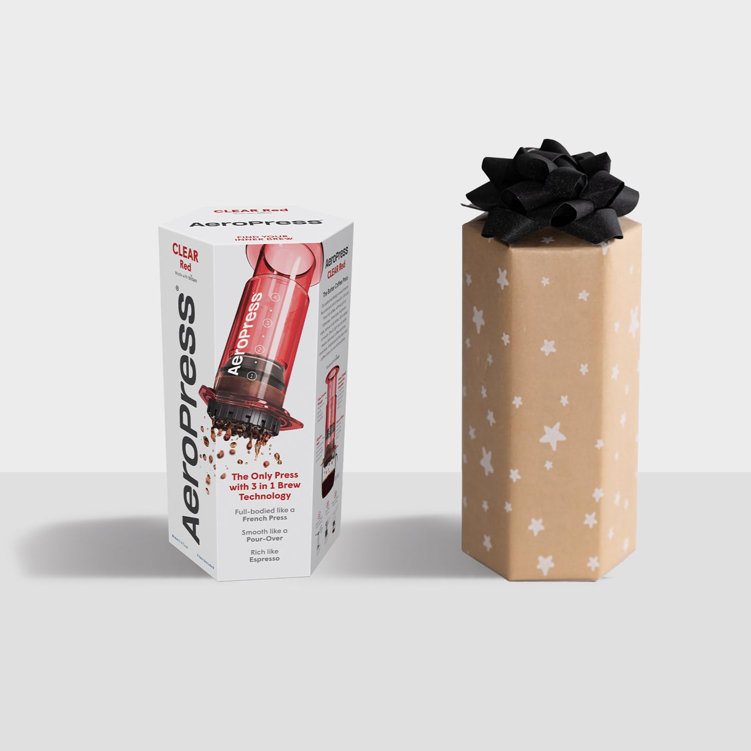 AeroPress Clear Coffee Press 3 In 1 Brew Method Combines French Press, Pourover, Espresso, Full Bodied Coffee Without Grit or Bitterness, Small
