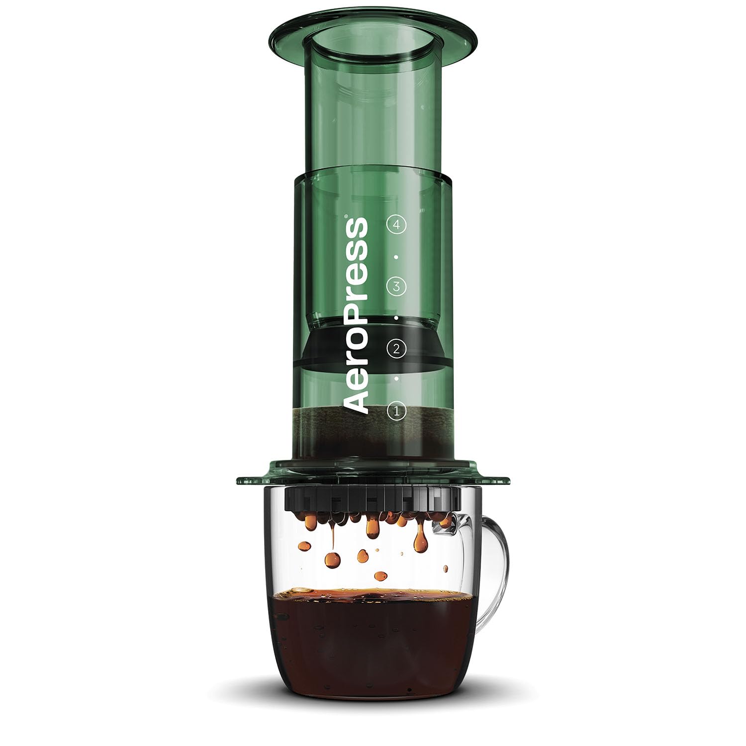 AeroPress Clear Coffee Press 3 In 1 Brew Method Combines French Press, Pourover, Espresso, Full Bodied Coffee Without Grit or Bitterness, Small