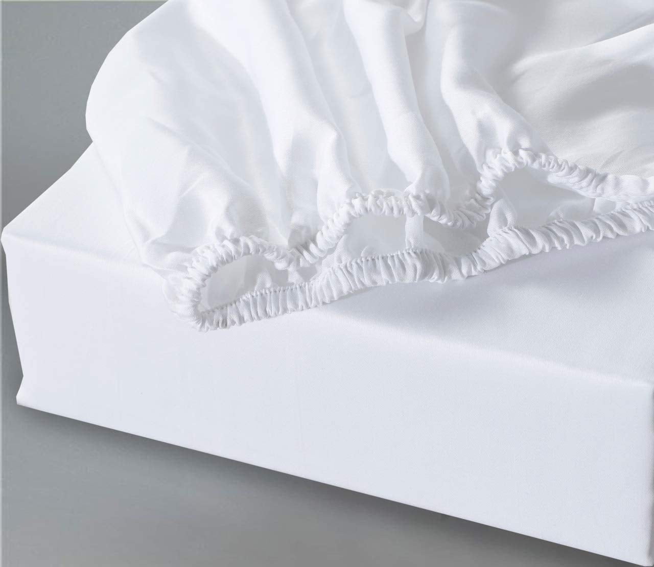 Fitted Sheets 40cm Depth - 800 Thread Count - 100% Egyptian Cotton Hotel Sateen Quality Bedding - White - Super King