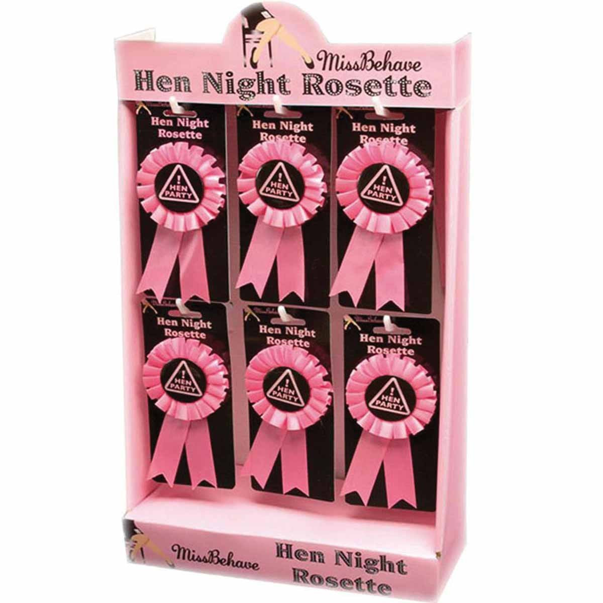 Novelty Hen & Stag Party Accessories Miss Behave Hen Party Rosette - Pink