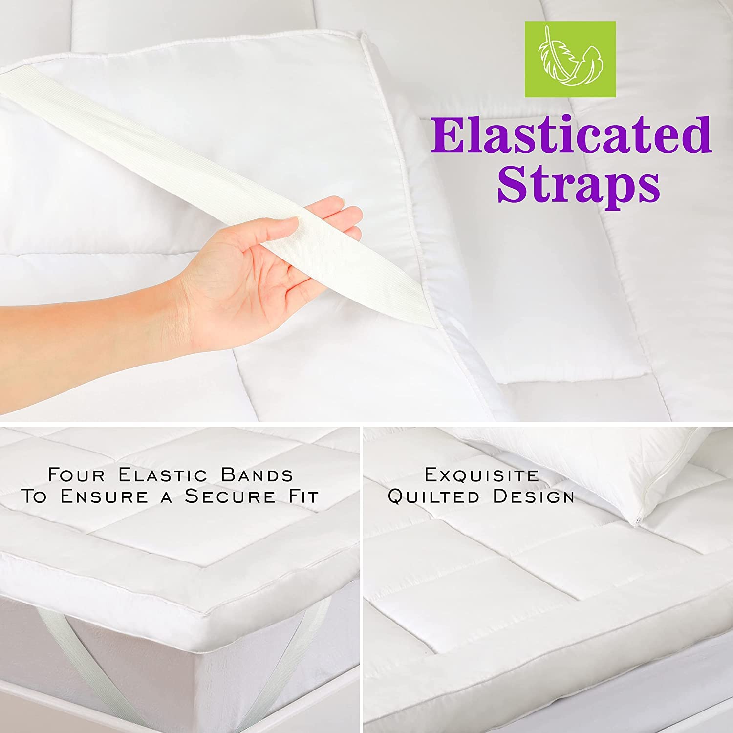 MightySoft Mattress Topper Single (4 Inch/10cm) - Quilted, Extra Deep, Ultra Fluffy & Breathable Microfiber Topper Securely Fits with Elasticated