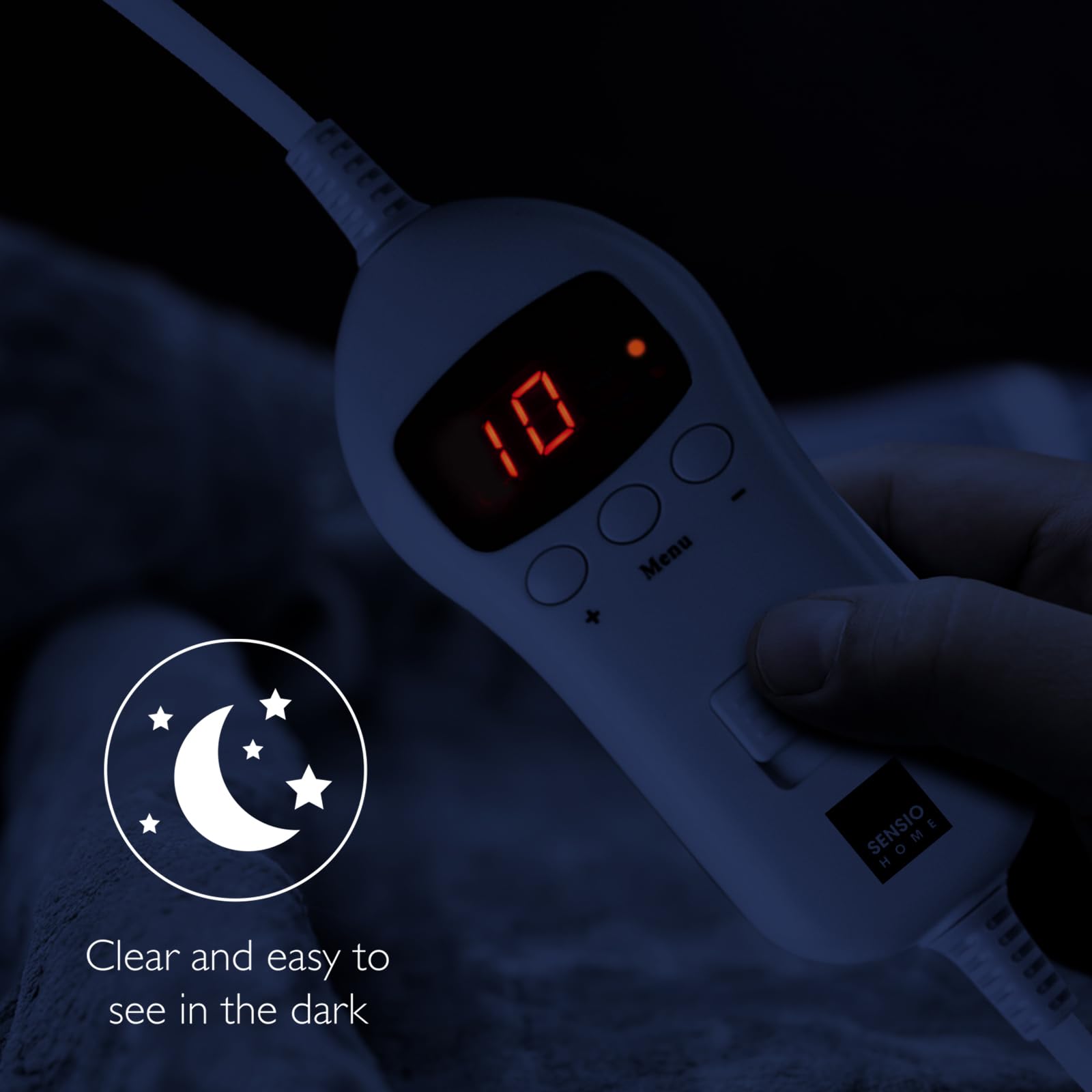 Sensio Home Luxury Heated Throw Electric Blanket Cream, Flannel Fleece with Teddy Fleece On The Inside, Machine Washable, Digital Remote with 10 Heat