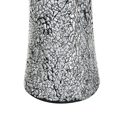 London Boutique Vase Cylinder Handmade Mosaic Glitter Vase Decorative Sparkled Glass gift present (Cylinder Black)