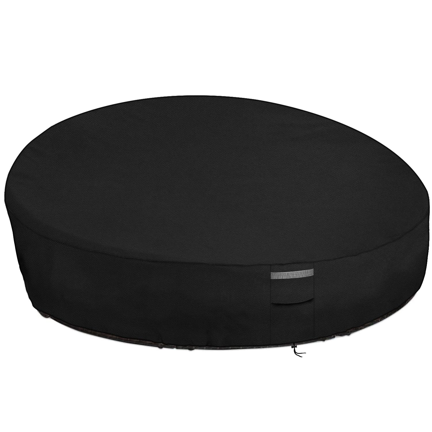 Dokon Garden Day Bed Covers Waterproof Patio Rattan Daybed Cover Heavy Duty 600D Oxford Fabric Windproof Anti-UV Outdoor Round Sofa Canopy Day Bed
