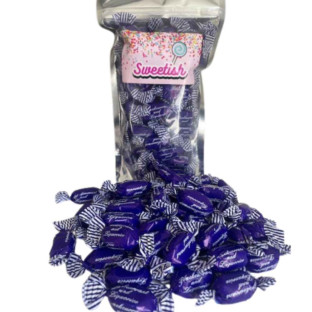 Blackcurrant & Liquorice Sweets | 1kg Share Pouch | 1kg | Pick and Mix Sweets for Parties, Gifts, and Sharing By Sweetish