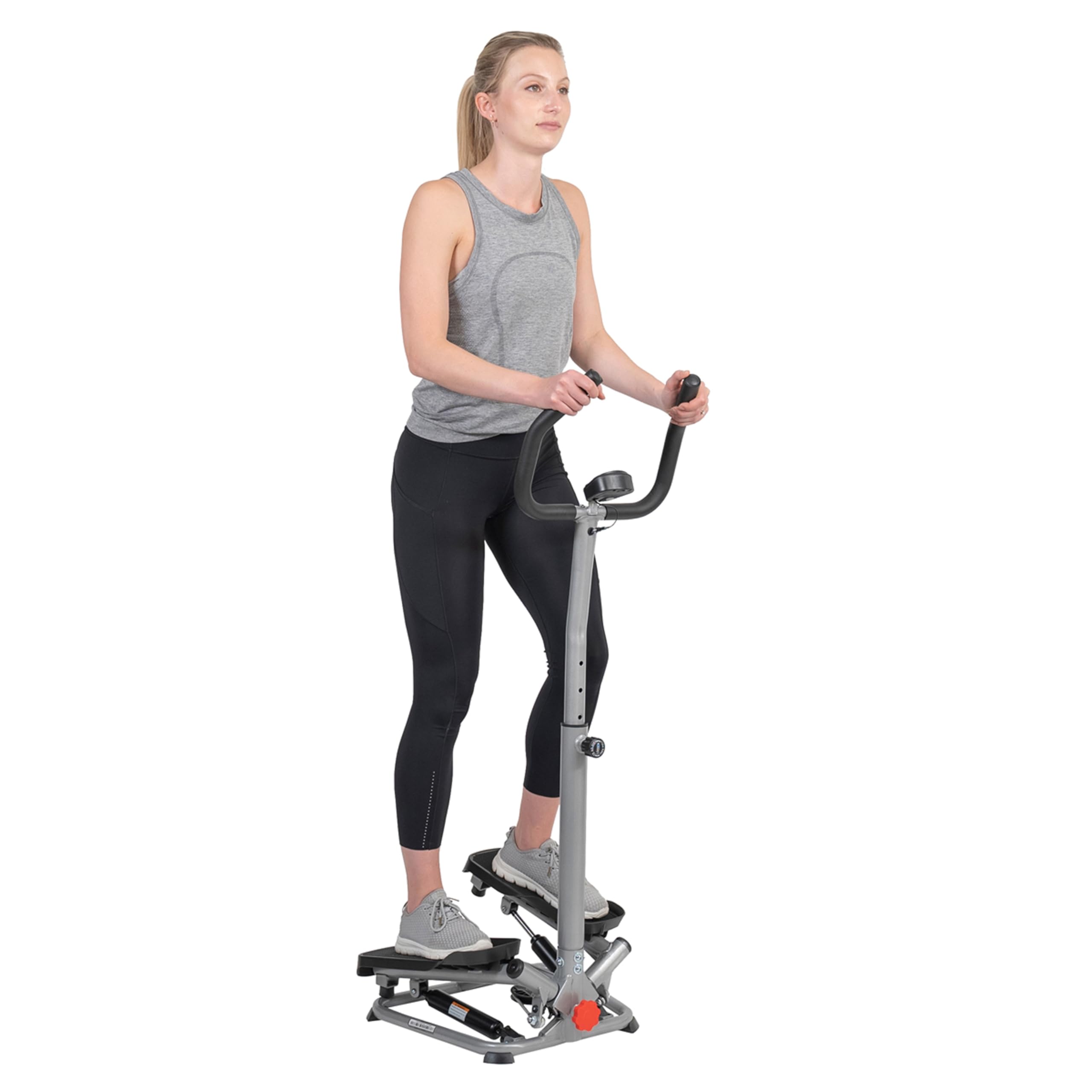 Sunny Health & Health Twister Stepper Machine, Height Adjustable Stepper, Stairs Step Exercise With Handlebars & LCD Monitor, Indoor Home Gym Workout
