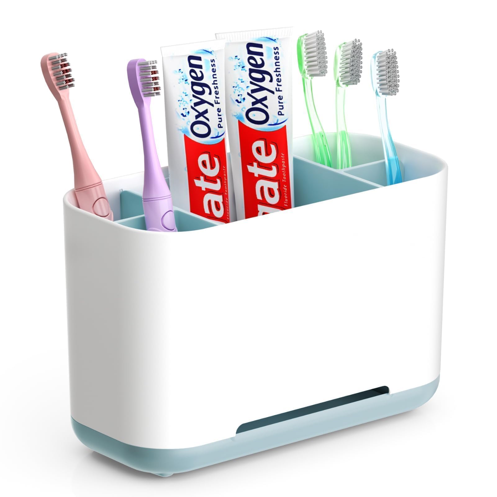 GlasFlength Toothbrush Holder and Toothbrush Holder Made of Food-Grade Silicone, Ideal for Bathrooms with Drain and Non-Slip Function, Black