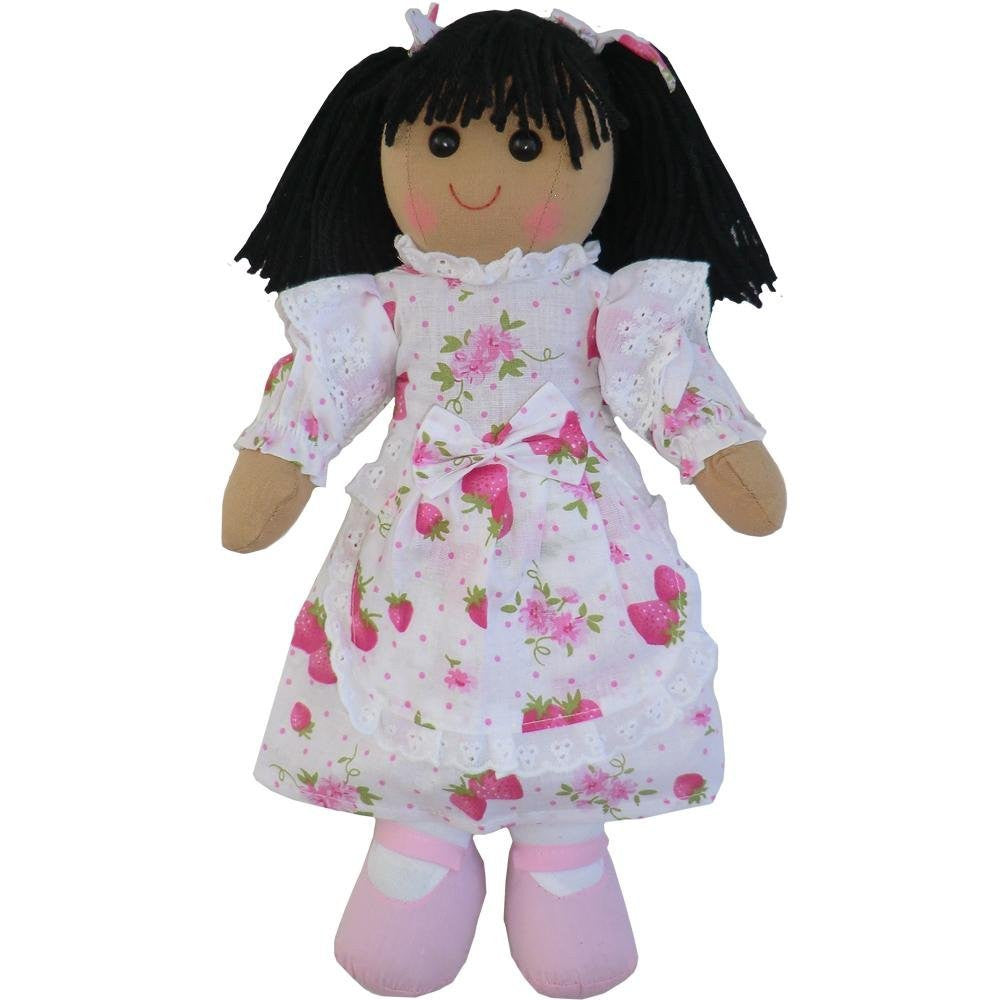 ragdoll 40cms with strawberry paterns black hair
