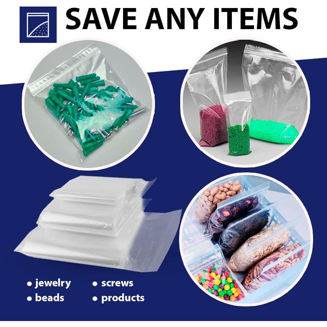 100 Grip Seal Bags 9" x 12.75" (A4) | Reusable Strong Zip Lock | Small Clear Resealable Plastic Bags | Polythene Packaging for Food Storage, Jewellery - by Sabco (9" x 12.75")