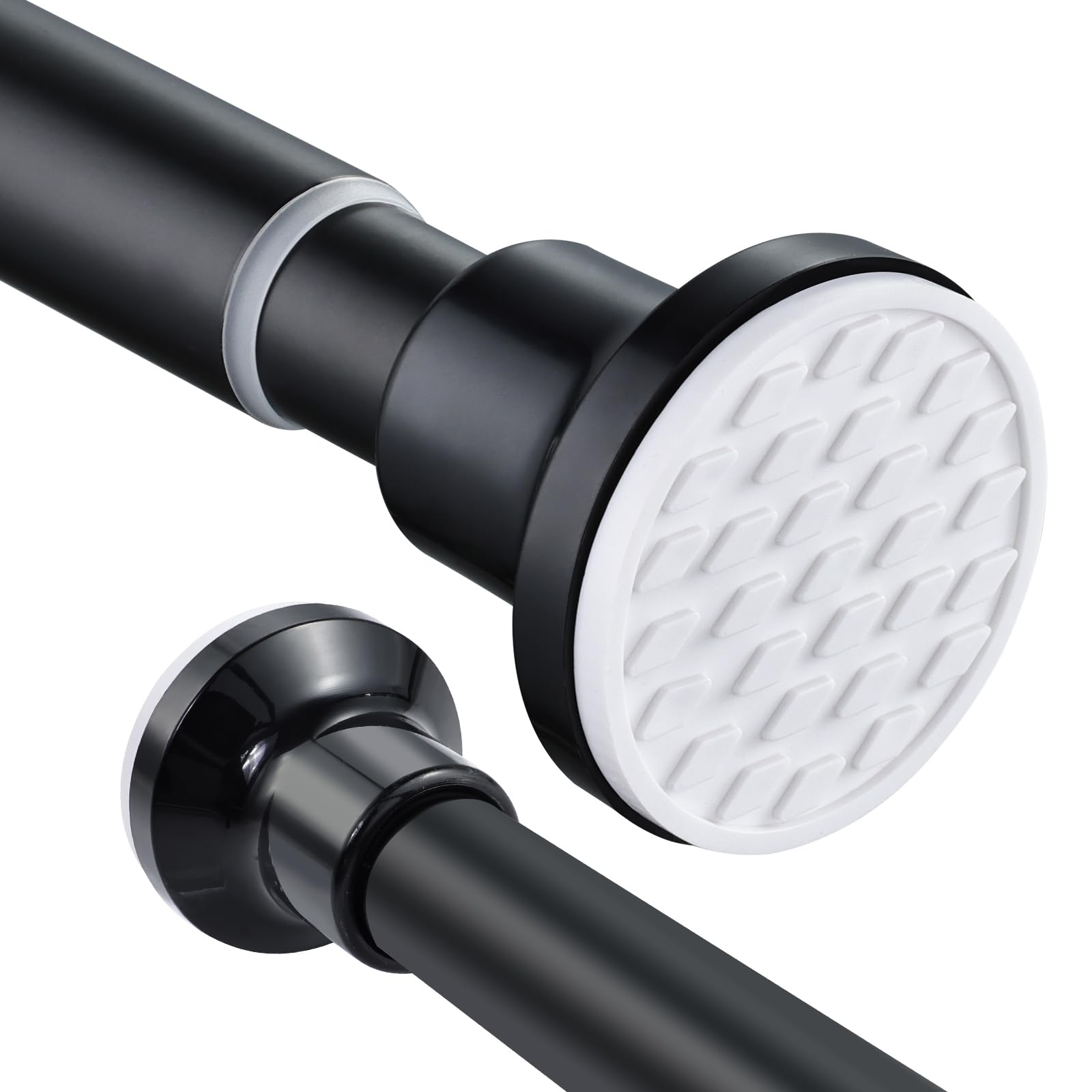 Extendable Shower Curtain Rod 168-316cm Stainless Steel Shower Curtain Pole Spring Tension Rod Adjustable Telescopic Pole No Drilling for Bathroom