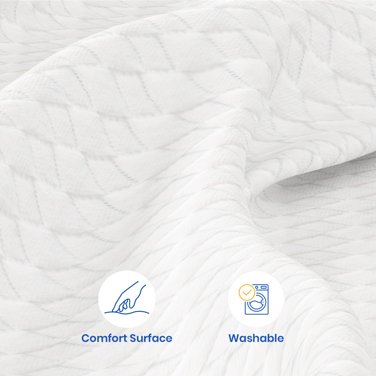 WOWTTRELAX Memory Foam Mattress Topper Small Double Bed, 3 IN Dual-Layer Extra Thick, Flexible Ventilated Design With Washable & Removable Knitting
