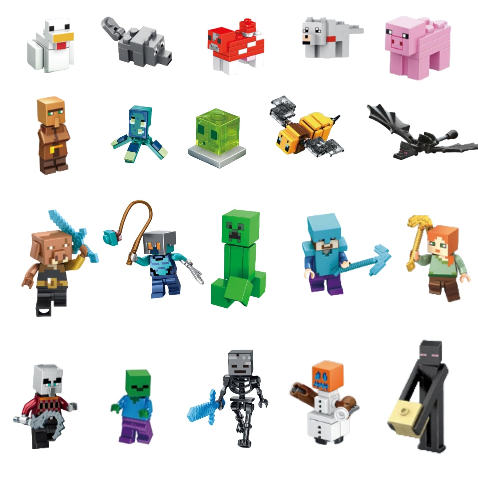 20PC Cake Toppers Figures Set Birthday Cake Decorations Cupcake Toppers Characters Action Figures Gift