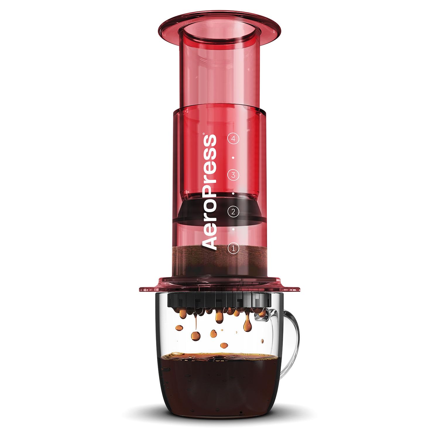 AeroPress Clear Coffee Press 3 In 1 Brew Method Combines French Press, Pourover, Espresso, Full Bodied Coffee Without Grit or Bitterness, Small
