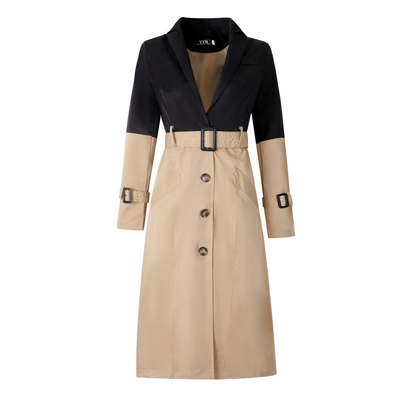 Women's thin windbreaker mid-length coat coat