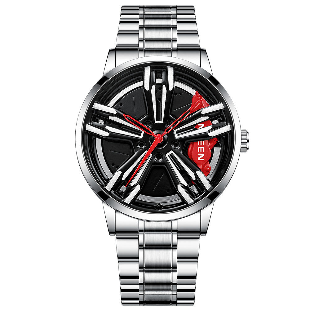 Locomotive Watch Men's Wheel Three-dimensional Hollow Car
