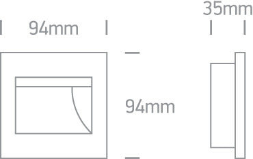 Indoor Square Wall Recessed - 68007- 1,5 W Wall recessed LED light, ideal for step and corridor illumination Supplied complete with non-dimmable LED driver