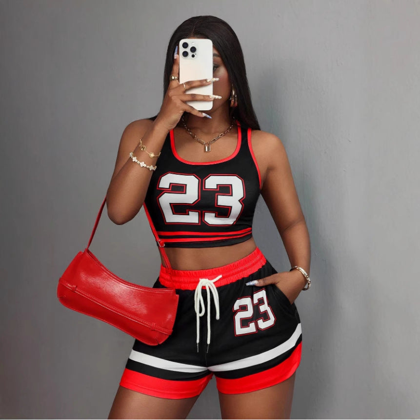 Sleeveless Digitally Printed Top With Drawstring Pants