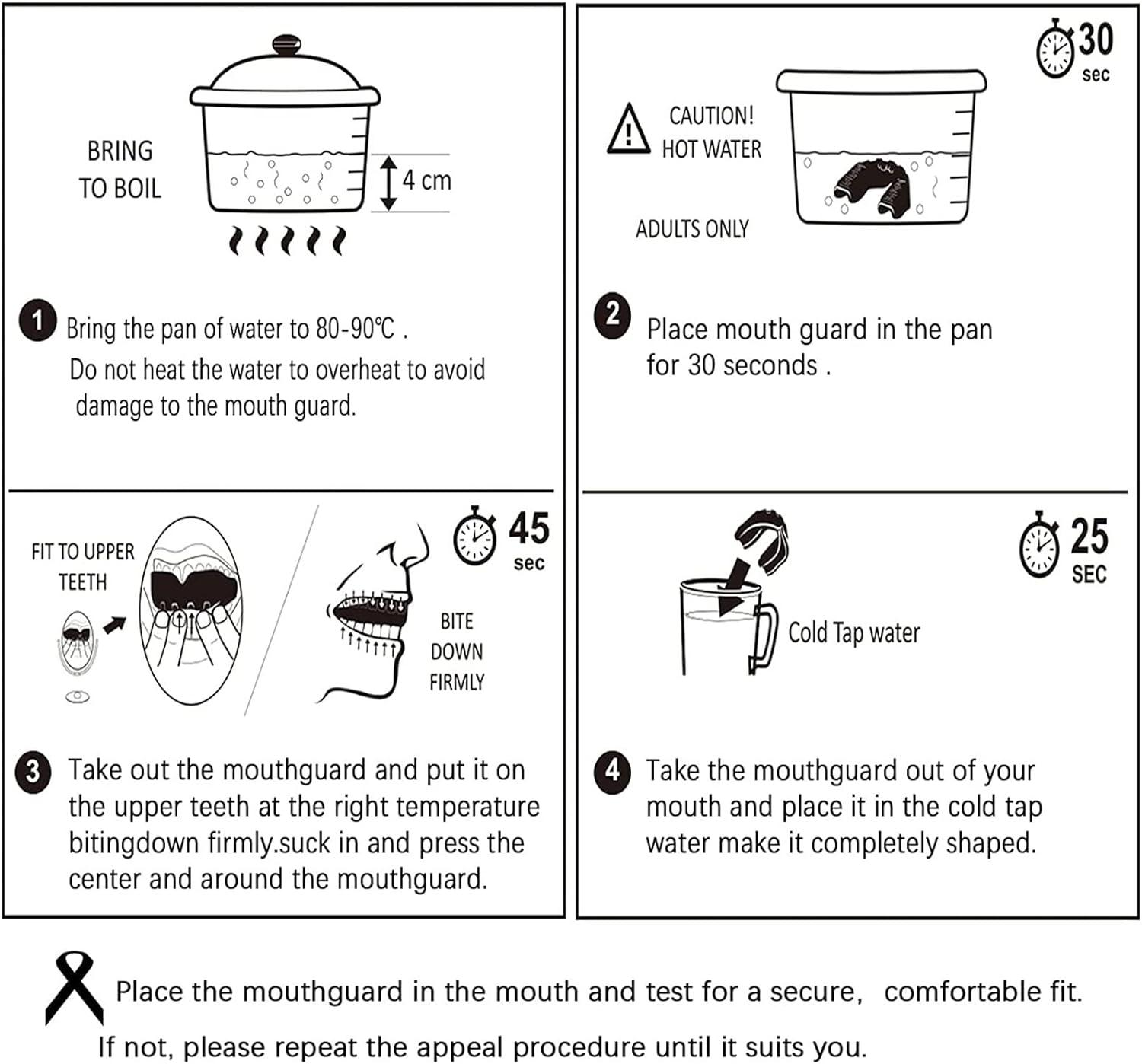 Football Mouth Guard Adult Youth Sports Mouthguard with Strap 4 Pack Multisport
