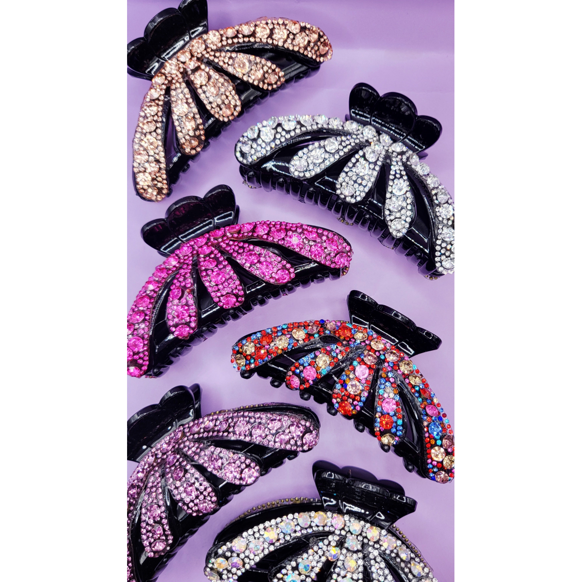 Queen Crystal Hair Clamps Pack of 12