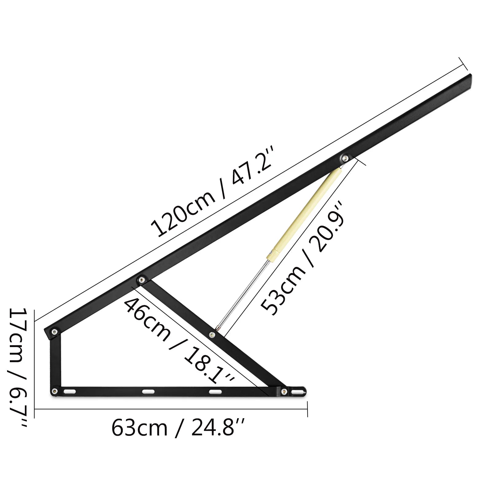 VEVOR Pair Of 5FT 4FT Heavy Pneumatic Storage Bed Lift Mechanism Gas Spring Strut Support Hinge Bed Sofa Storage Space Saving