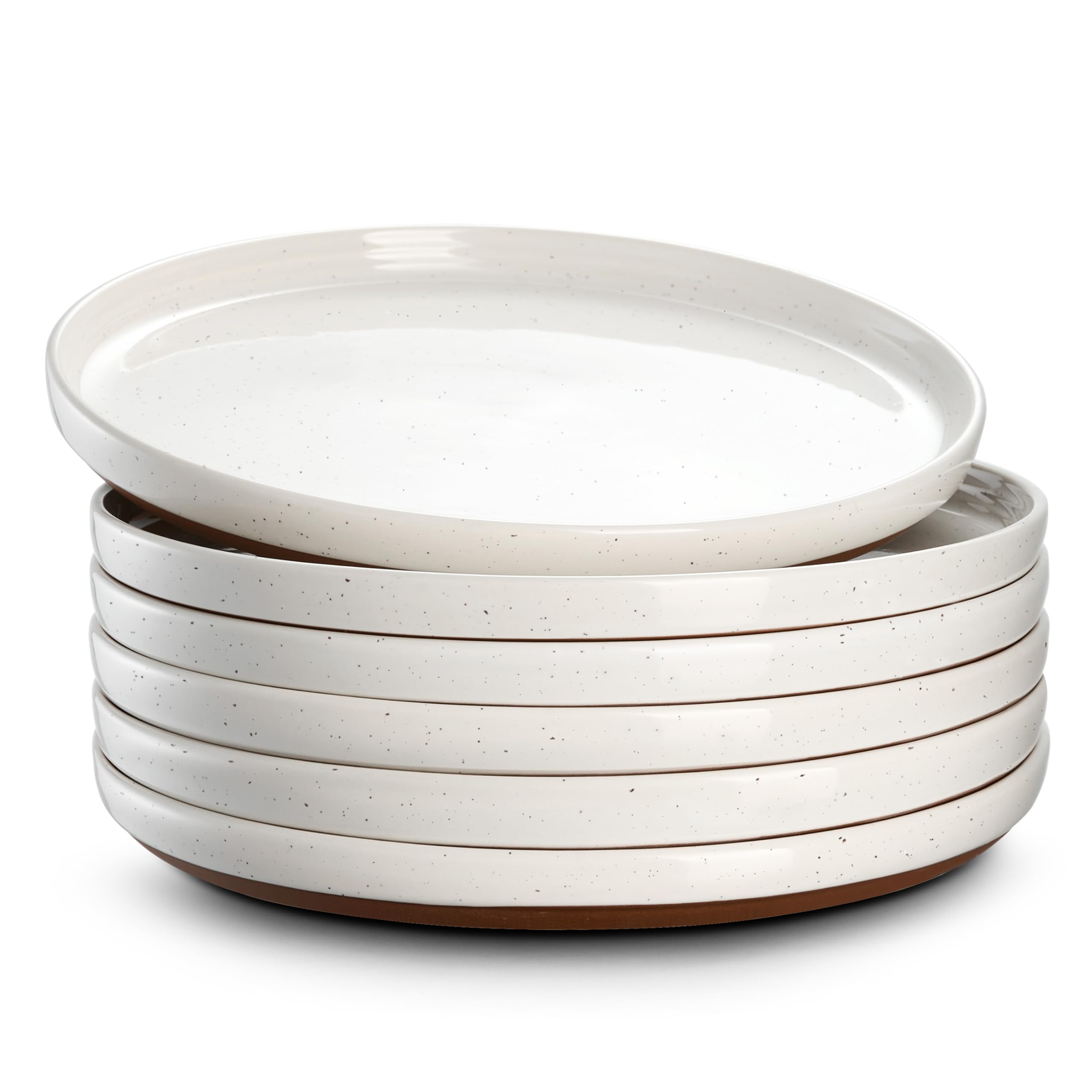DOWAN Dinner Plates, 8.5" Premium Porcelain Side Plate Set of 6, Salad Plates, Dessert Plate, Flat Dinner Set for Appetizer, Lunch, Salad, Steak,