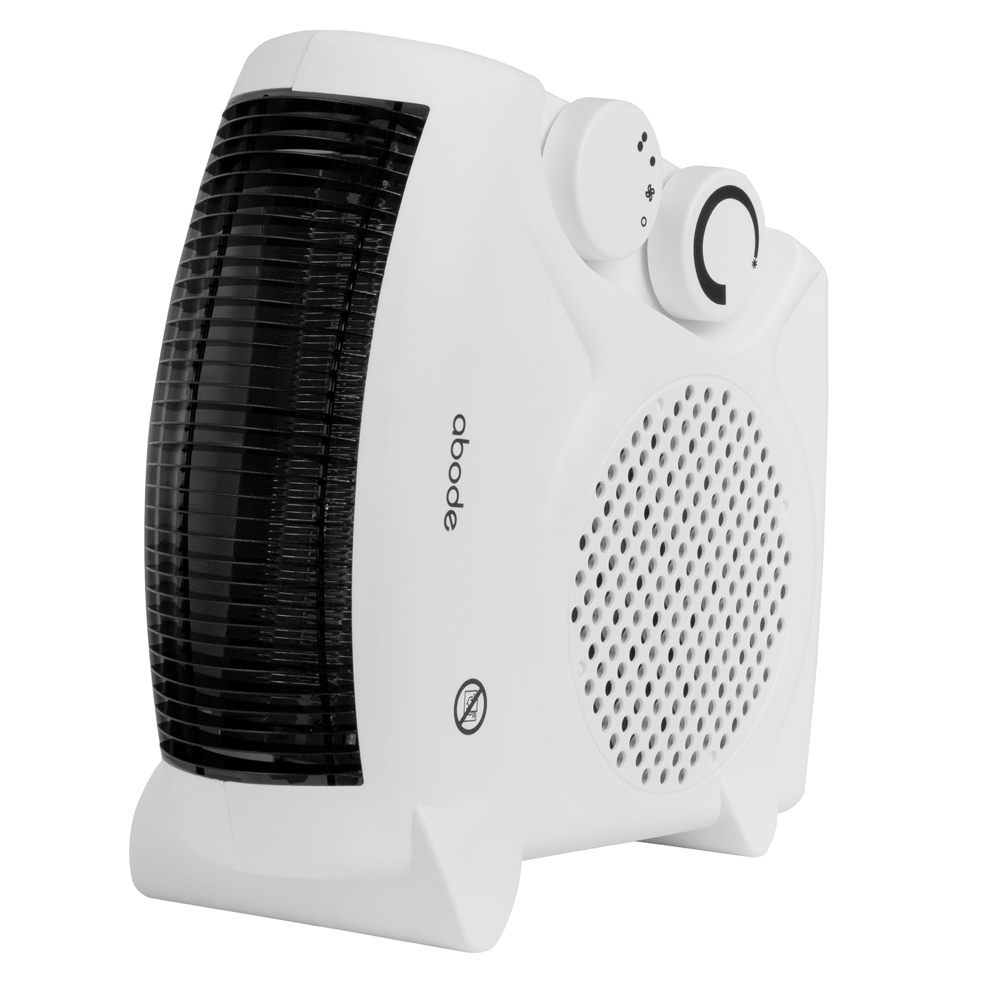 Abode, AFH1001, Horizontal and Vertical Fan Heater with 2kW Power, 2 Heat Settings, Overheat Protection, Adjustable Thermostat, 20m2 Room Size in