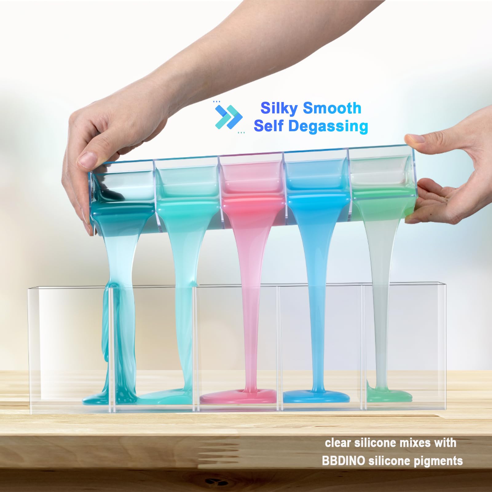 BBDINO Silicone Mold Making Kit 20A, Translucent Liquid Silicone for Mould Making 1:1 by Volume, Ideal for Casting Resin, Soap, Plaster, Wax Silicone