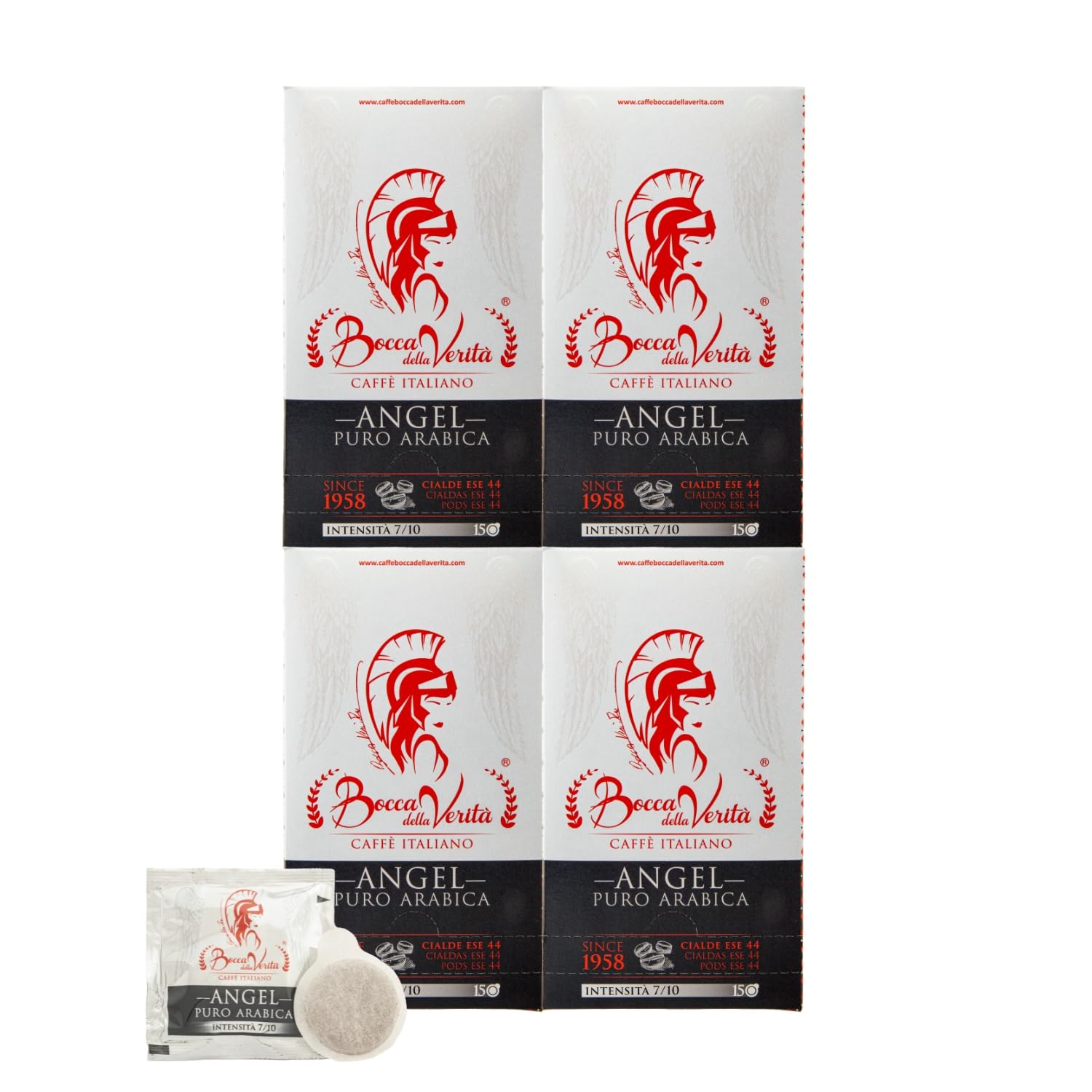 BOCCA DELLA VERITA- Box of 60 E.S.E. Capsules Sabor ANGEL Arabica 100%, Capsules Compatible with E.S.E. Coffee Maker dm 44mm