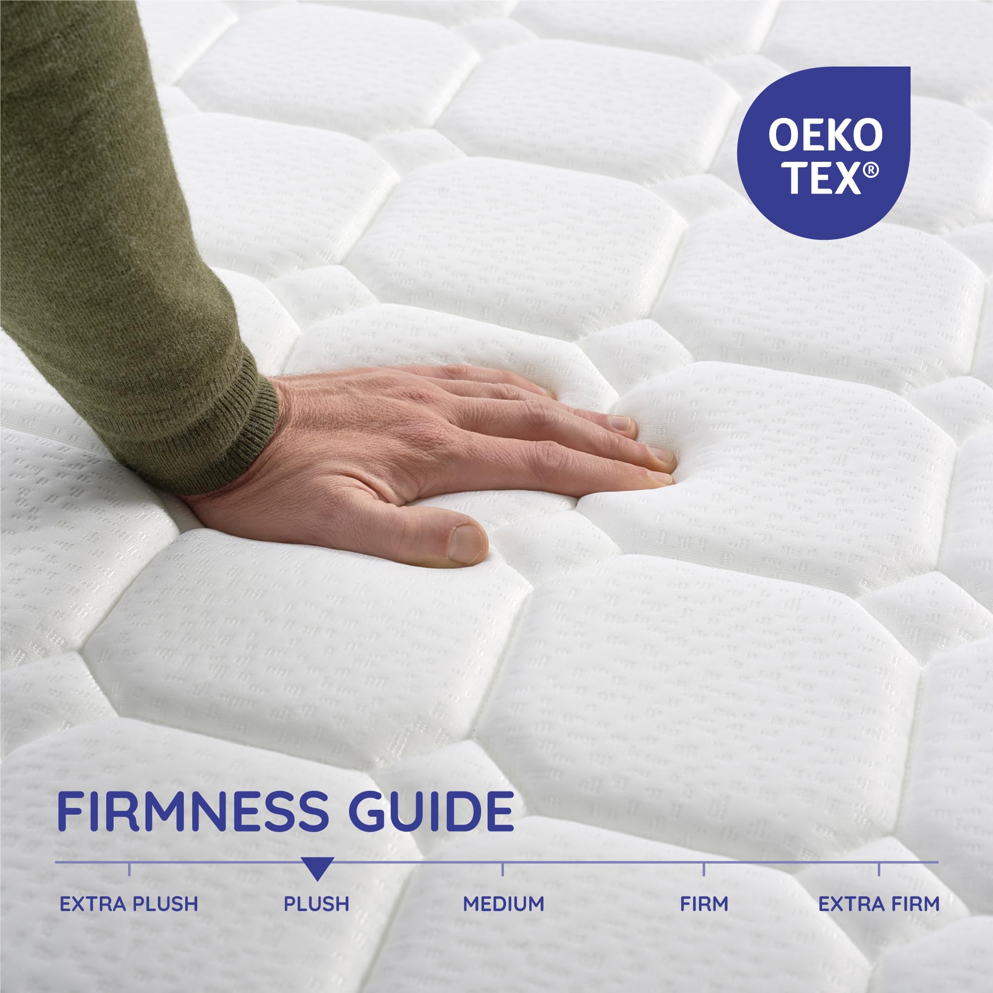 COSMOS 3ft Single Mattress Memory Foam Mattress 6 Inch Deep Plush Mattress (90x190cm) Back Support Fire Retardant Skin Soft, Upsilon