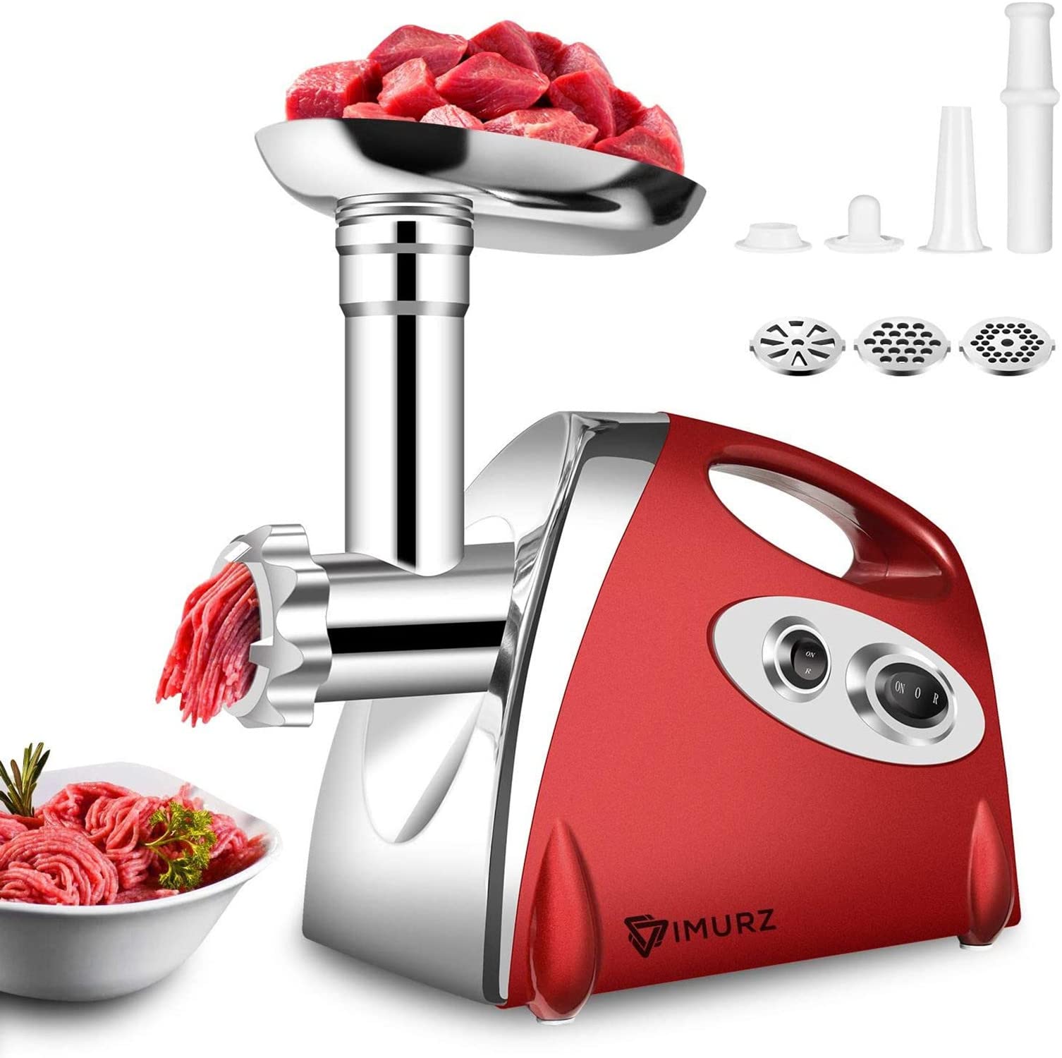 Electric Meat Grinder and Duty Household Sausage Maker Meats Mincer Food Grinding Mincing Machine with Kibbe Attachement Powerful 2800W Copper