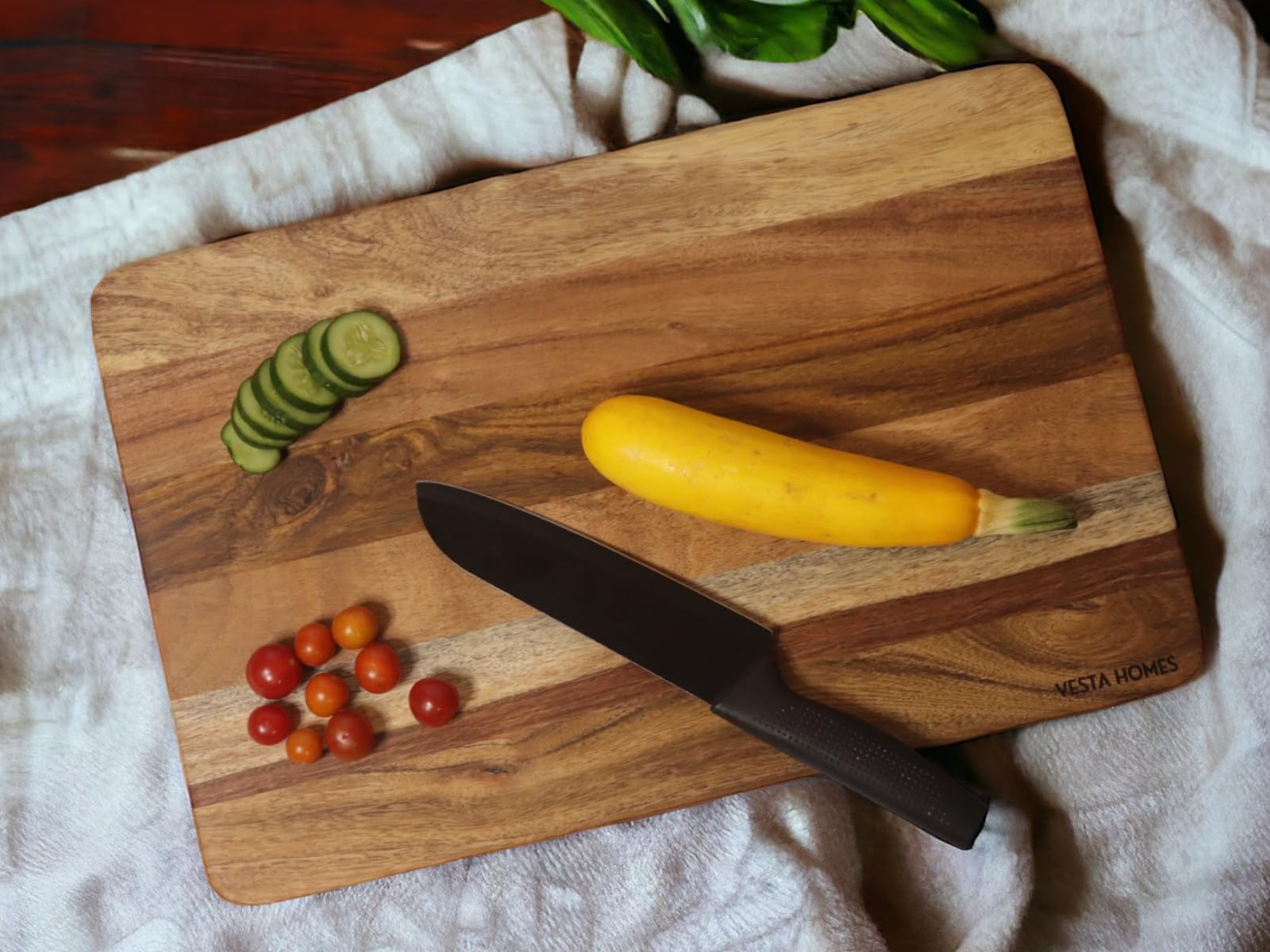 Vesta Homes Wooden Extra Large Cutting Board/Chopping, Serving Board/Block for Kitchen Vegetables, Fruits, Cheese and Charcuterie | Premium Acacia