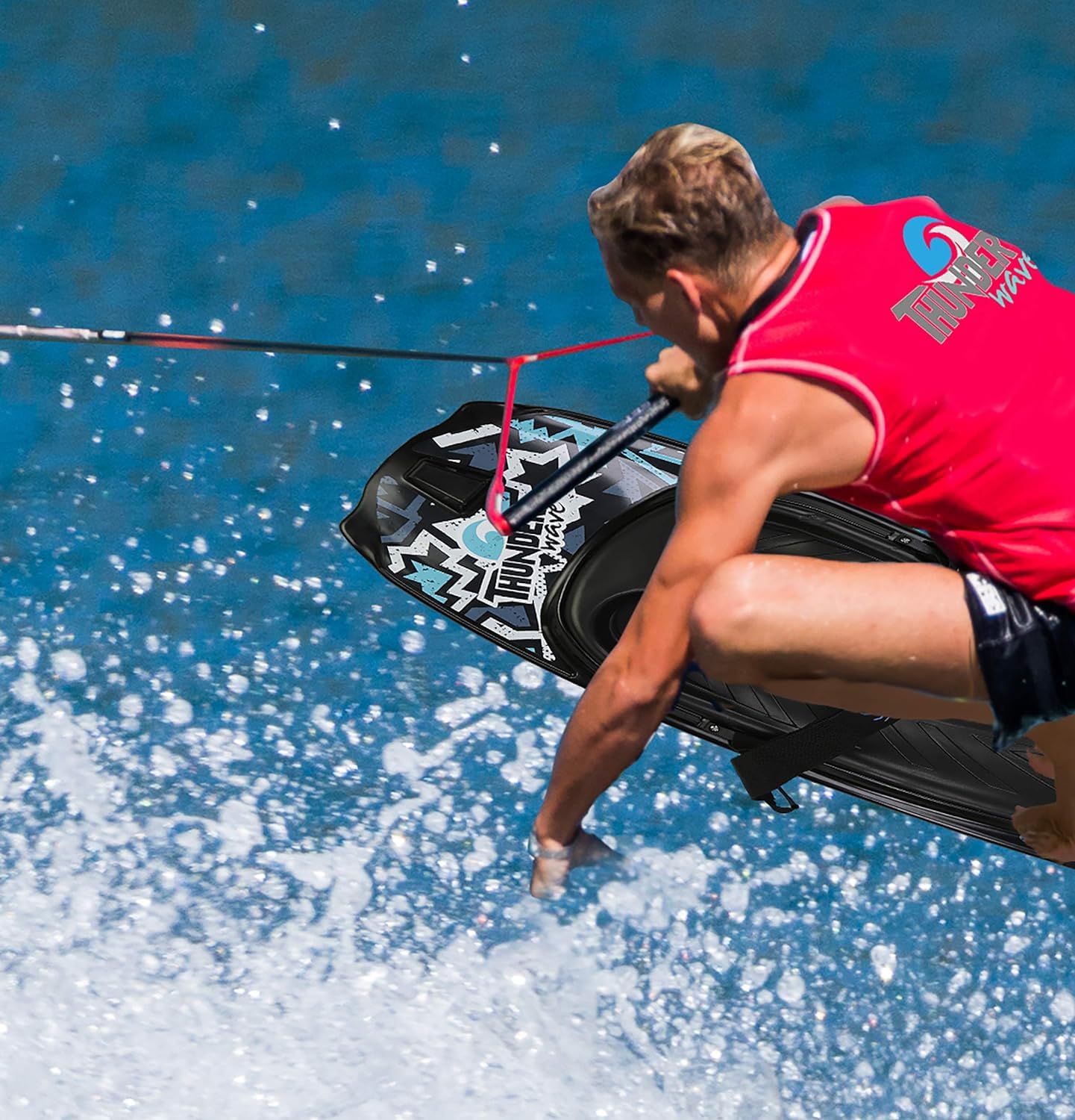 SereneLife Water Sport Kneeboard with Hook and Board Strap for Kids & Adults, Ideal for Boating, Waterboarding, Kneeling Boogie Board, and Knee