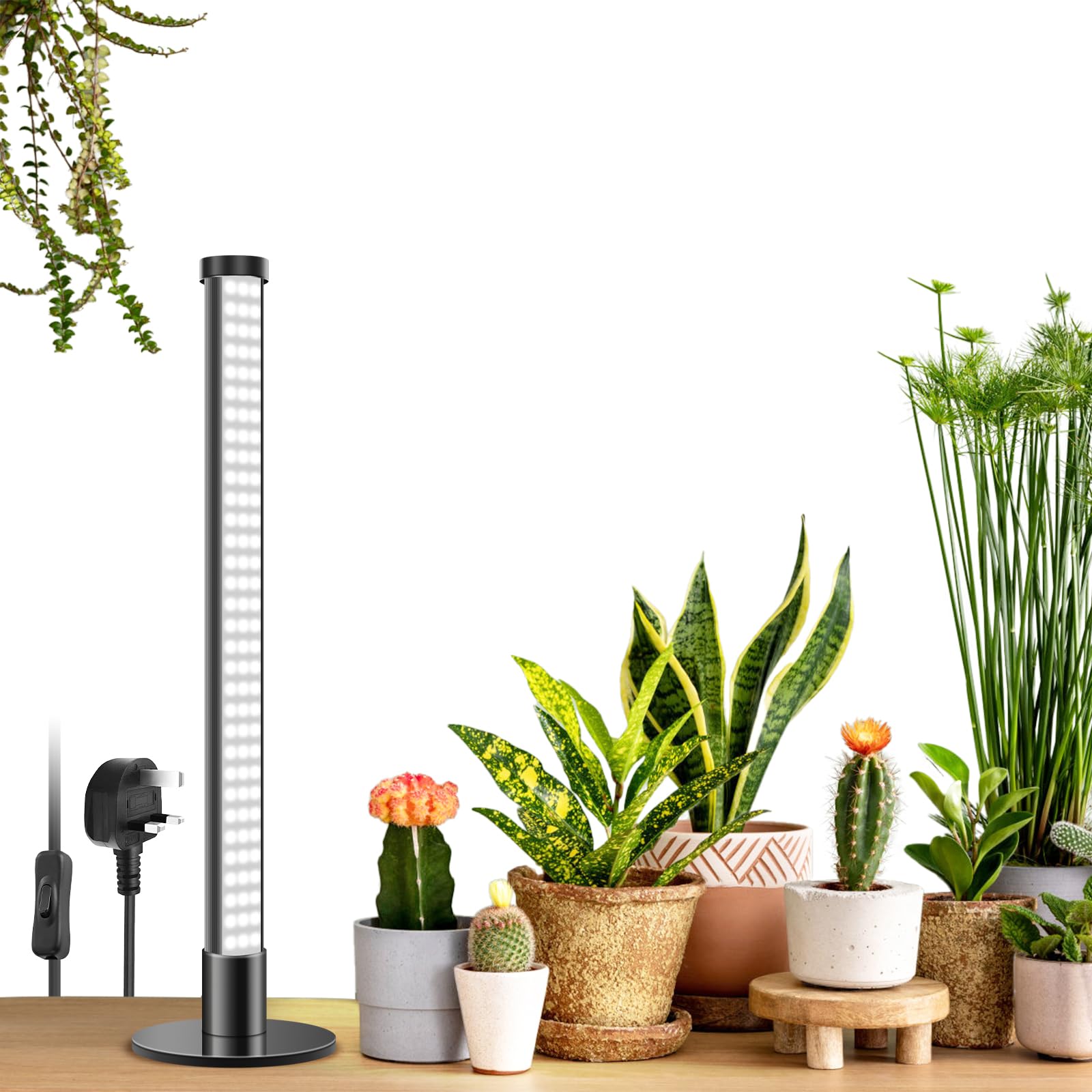 wolezek 96 LEDs Grow Lights for Indoor Plants, 16.5" Height Standing Grow Light, 20W 6000K LED Grow Light Full Spectrum, 3 Mounting Modes Grow Lights