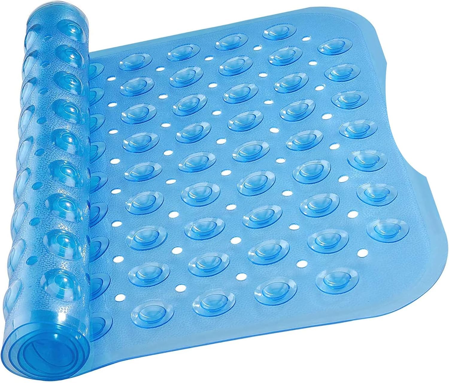 Ameha Shower Bath Mat Non Slip Anti Mould - Blue 70x38cm Bathroom Mats with Strong Suction Cups Grip and Drain Holes Shower Mats Machine Washable