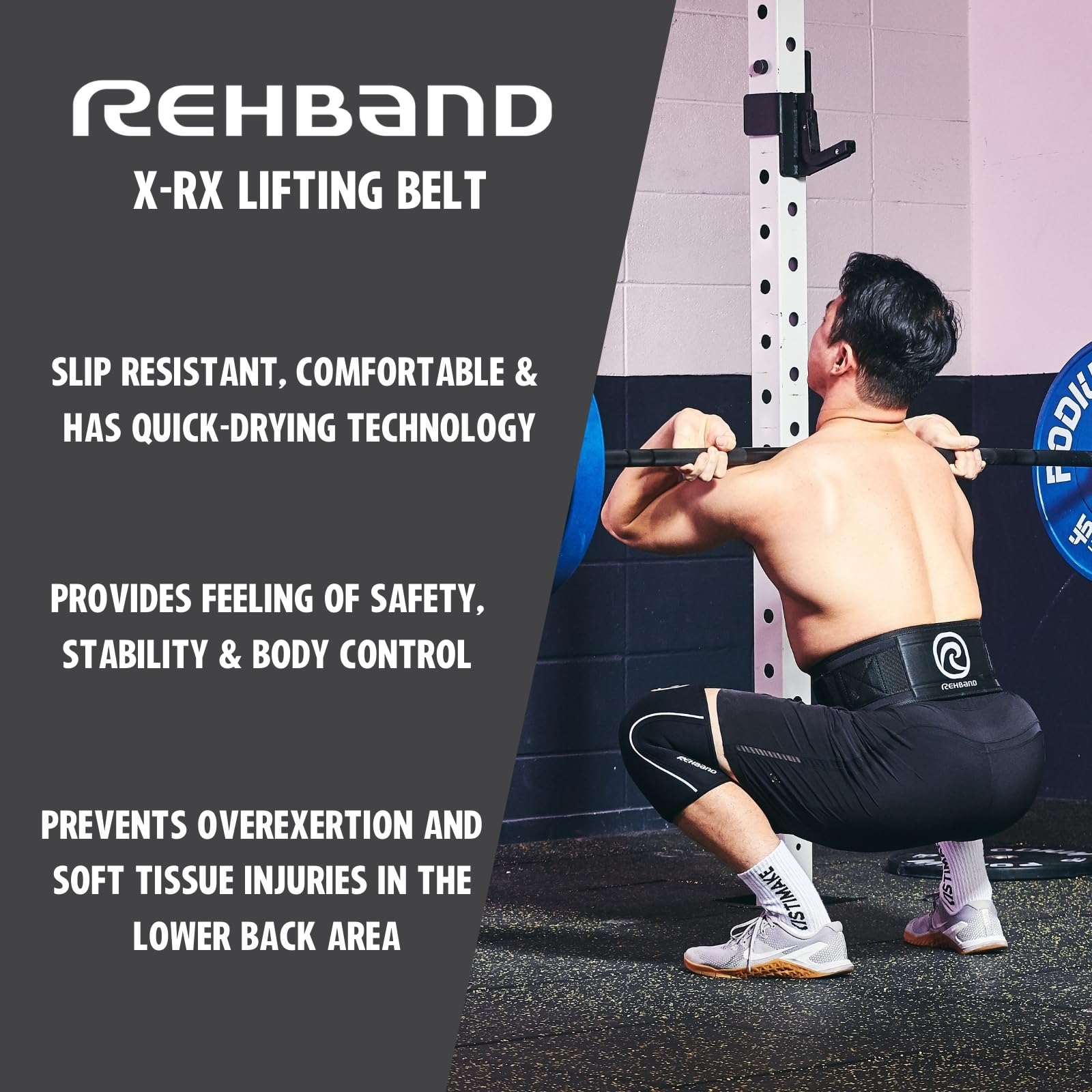 Rehband Weight Lifting Belt for Squats & Deadlifts - Weightlifting Belt for Men & Women, Powerlifting and Bodybuilding Belt Unisex, Heavy Duty Gym