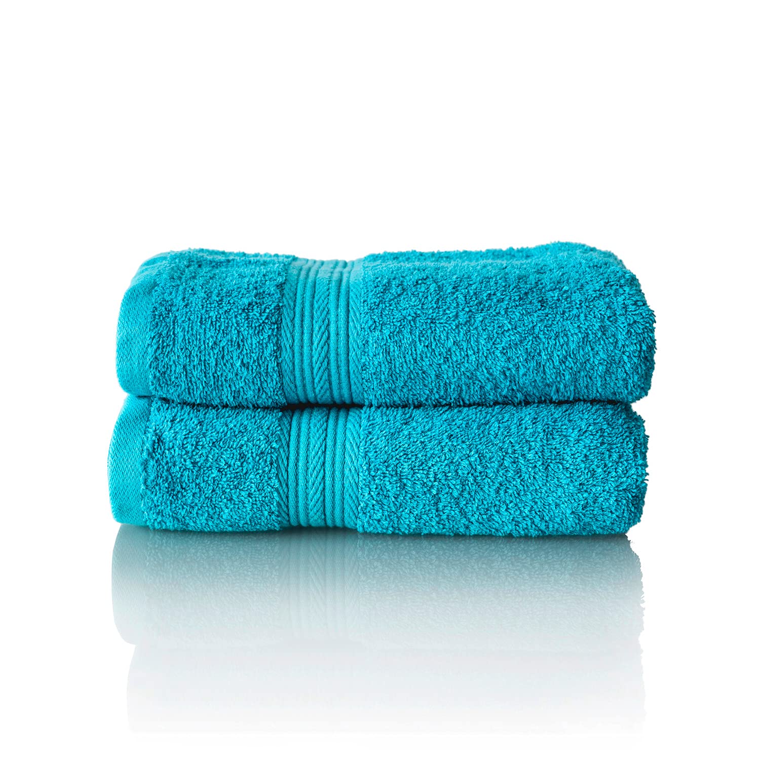 Glart Premium Set of Terry Hand Towels, Range of Terry Towels in 6 Colours and 5 Sizes, Colour: Turquoise, 2X Hand Towels 50 X 100 cm