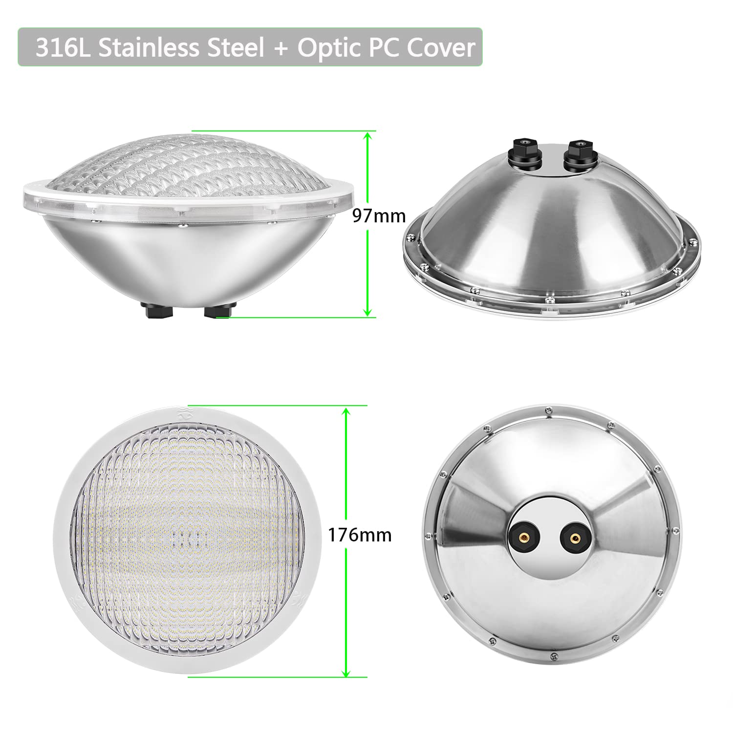LyLmLe PAR56 Swimming Pool Lights 30W Underwater Lights LED Submersible Waterproof IP68 12V DC/AC,3000K Warm White