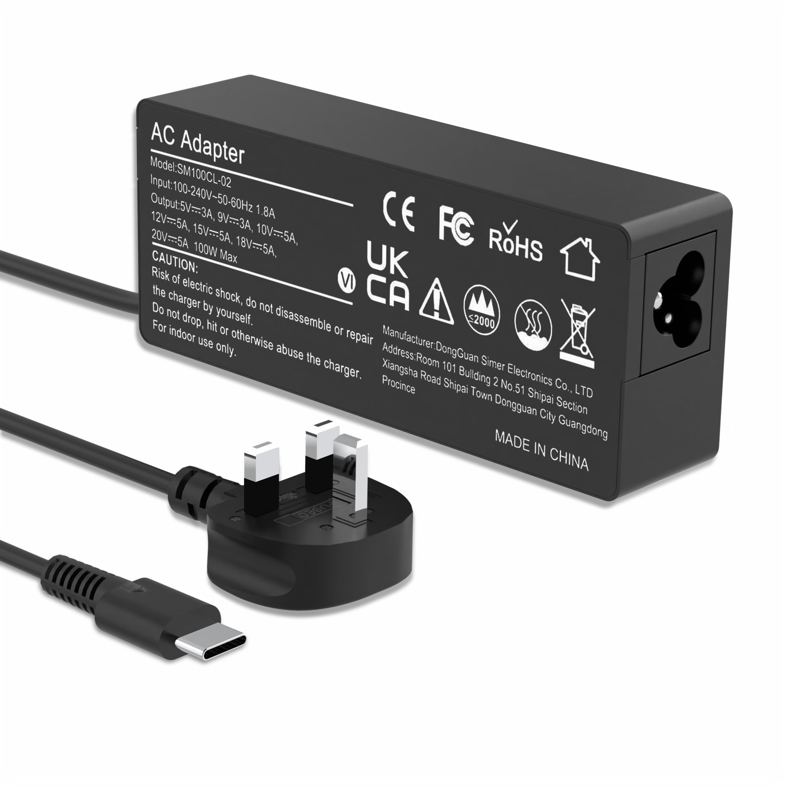 SKOTSLYE 100W usb c charger Compatible with Macbook pro/iPad Pro, HP Lenovo Dell Asus Acer Samsung Google Laptop Chromebook Fast Charger Type C and