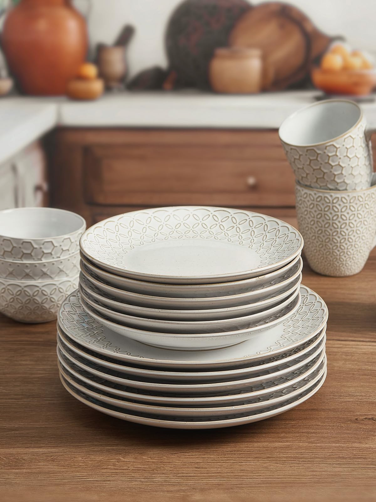 DOWAN Dinner Plates, 8.5" Premium Porcelain Side Plate Set of 6, Salad Plates, Dessert Plate, Flat Dinner Set for Appetizer, Lunch, Salad, Steak,