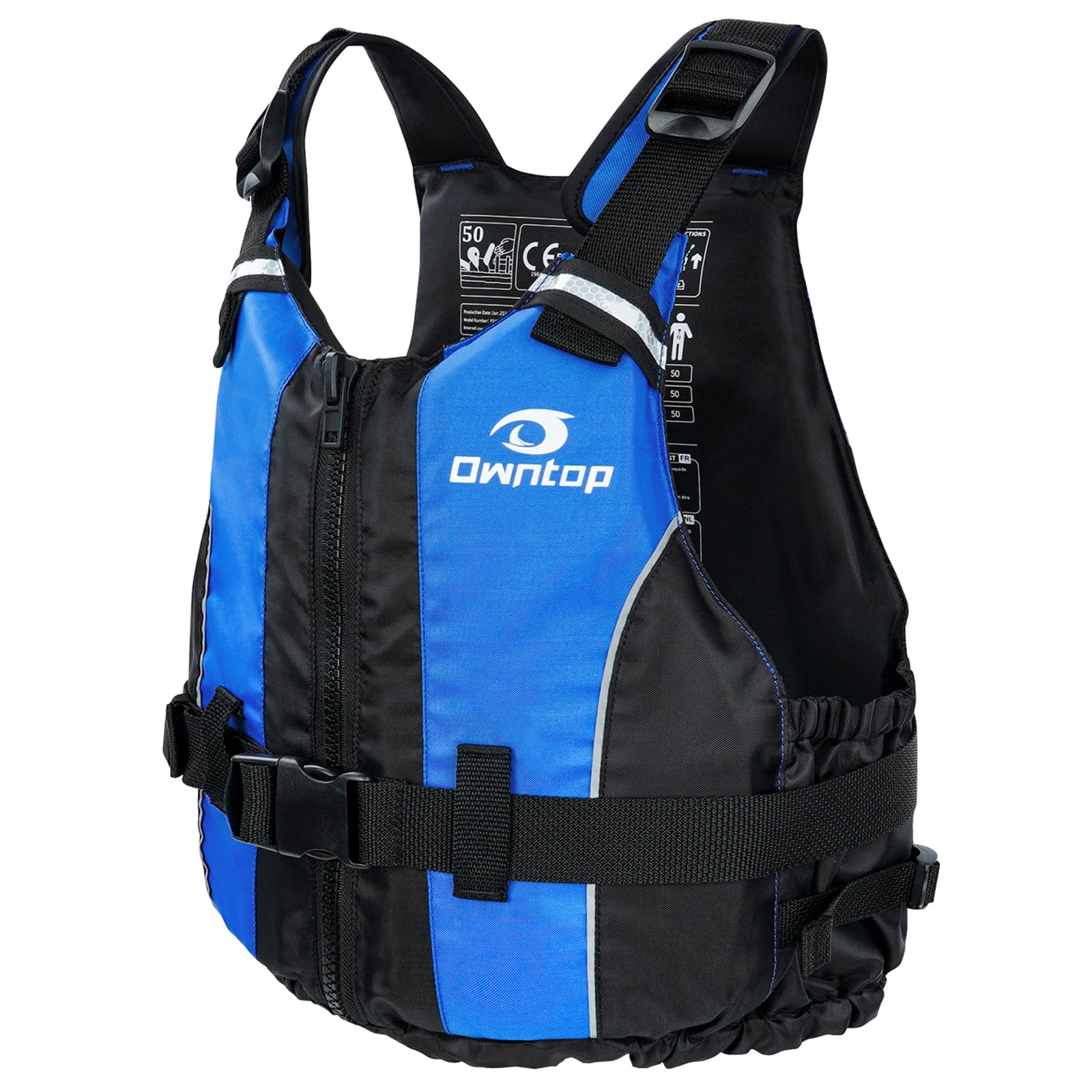 Owntop Buoyancy Aids Adults, Foam Buoyancy Vest Jacket with Crotch Strap Inner Pocket Unisex for Paddleboarding Kayaking Sup Fishing - Blue XS/S