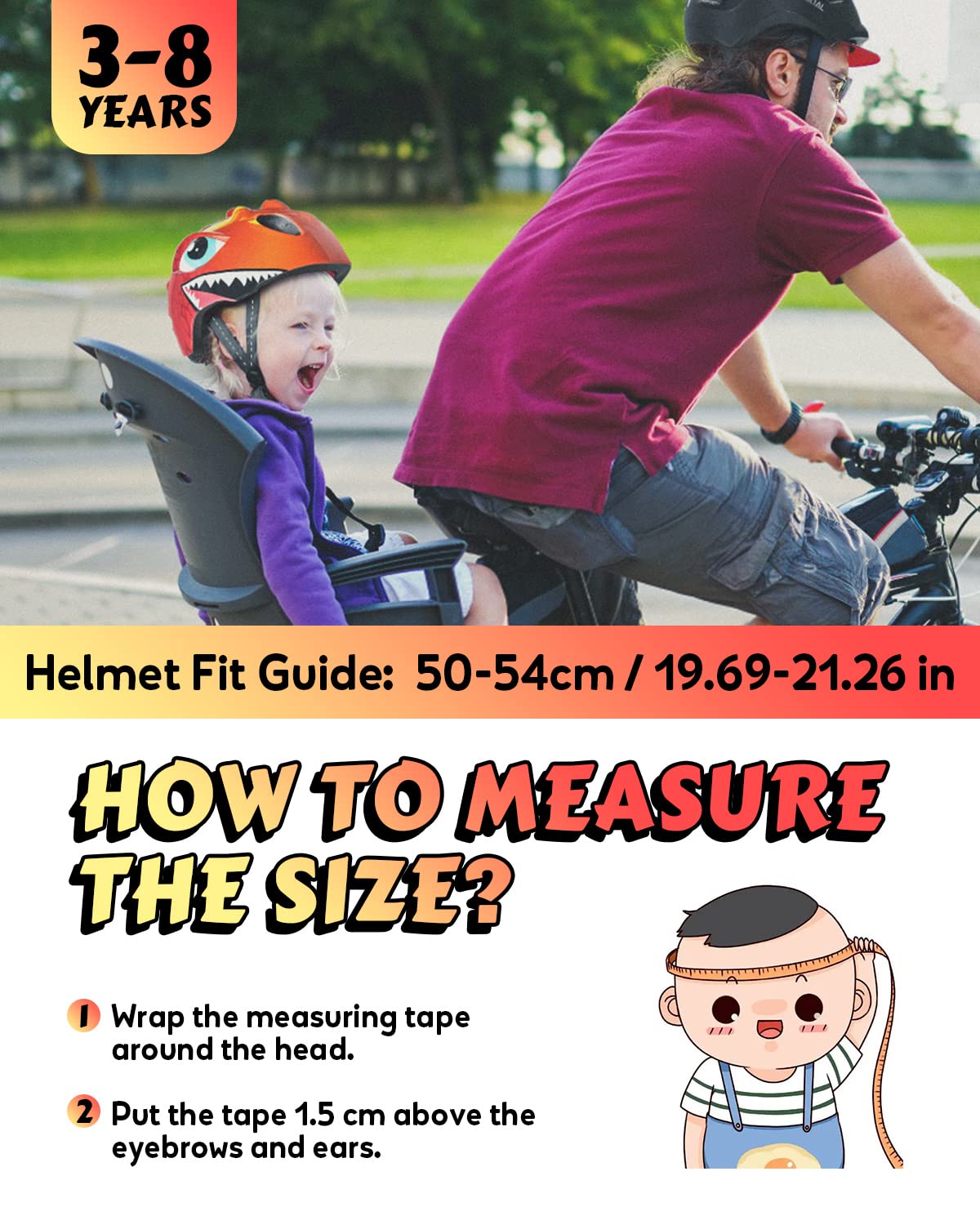 VICTGOAL Kids Bike Helmet with Cute 3D Cartoon Design for Cycling Roller Skating Scooting Lightweight Sports Safety Helmet for Ages 3-8 Boys Girls