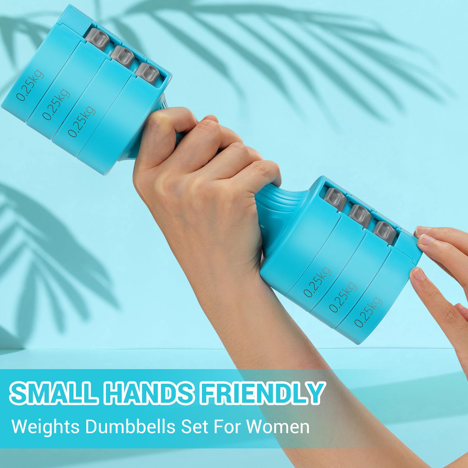 Sportneer Adjustable Dumbbells Set: Each 1kg/1.5kg/2kg/2.5kg (2kg-5kg per Pair), 4-in-1 Dumbbells Set Women, Weights for Women, Adjustable Dumbbell